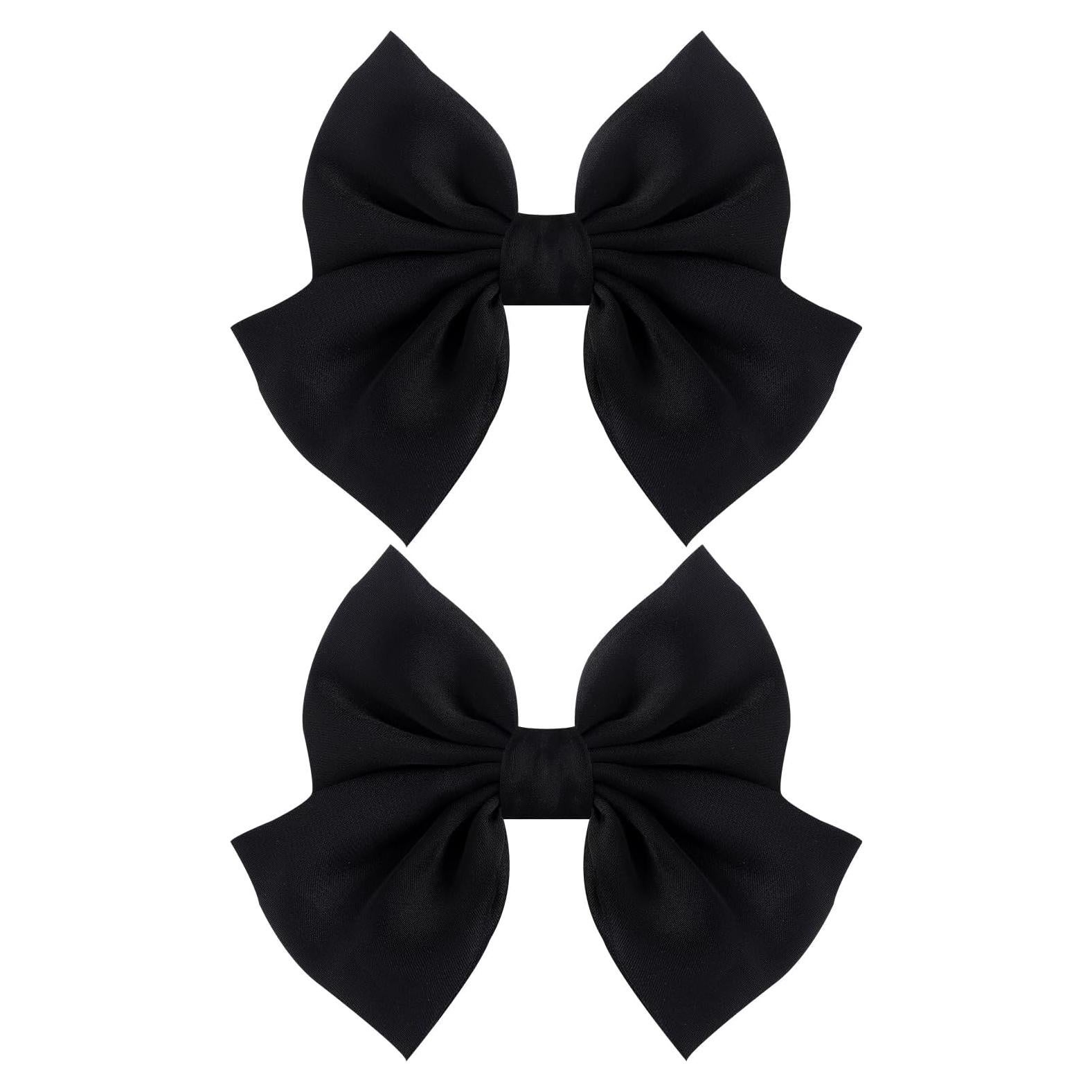 Clips de Zapato de Satén Negro Haakong - 2 Pcs Decorativos