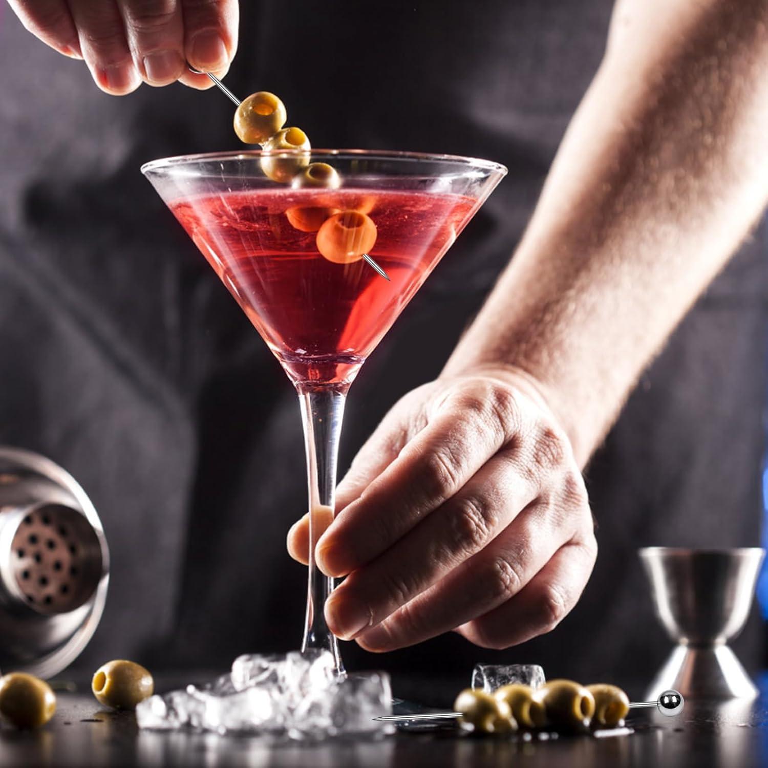 30 Pcs Palillos de Cóctel de Acero Inoxidable PECULA 10.8 cm