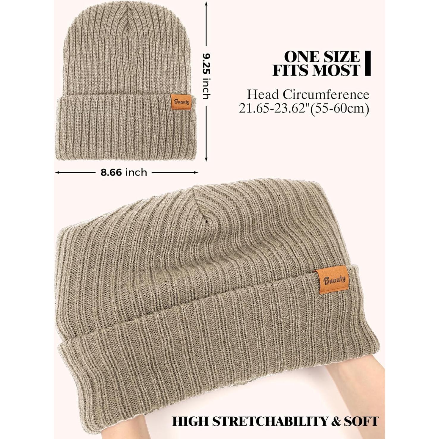 Gorro Beanie Unisex de Invierno con Forro Polar Grueso