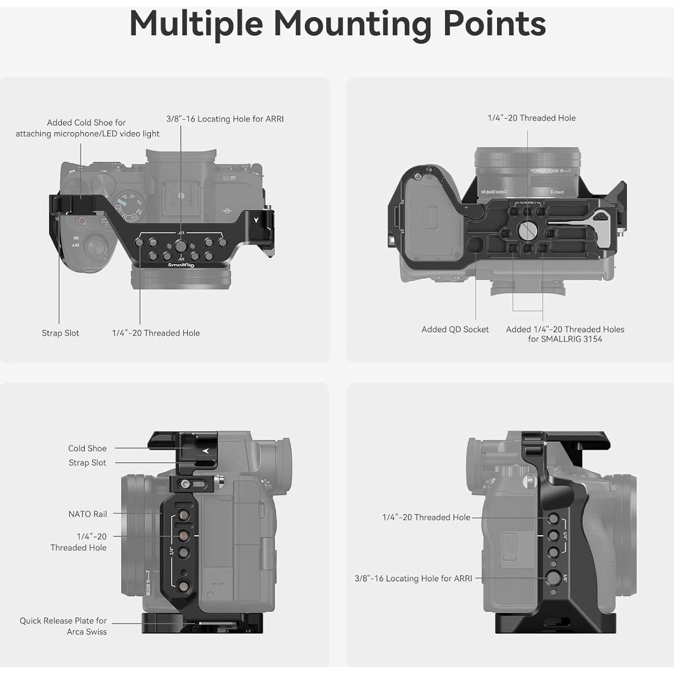 Jaula SmallRig 3669C para Sony Alpha 7R V/IV/S III con Mango