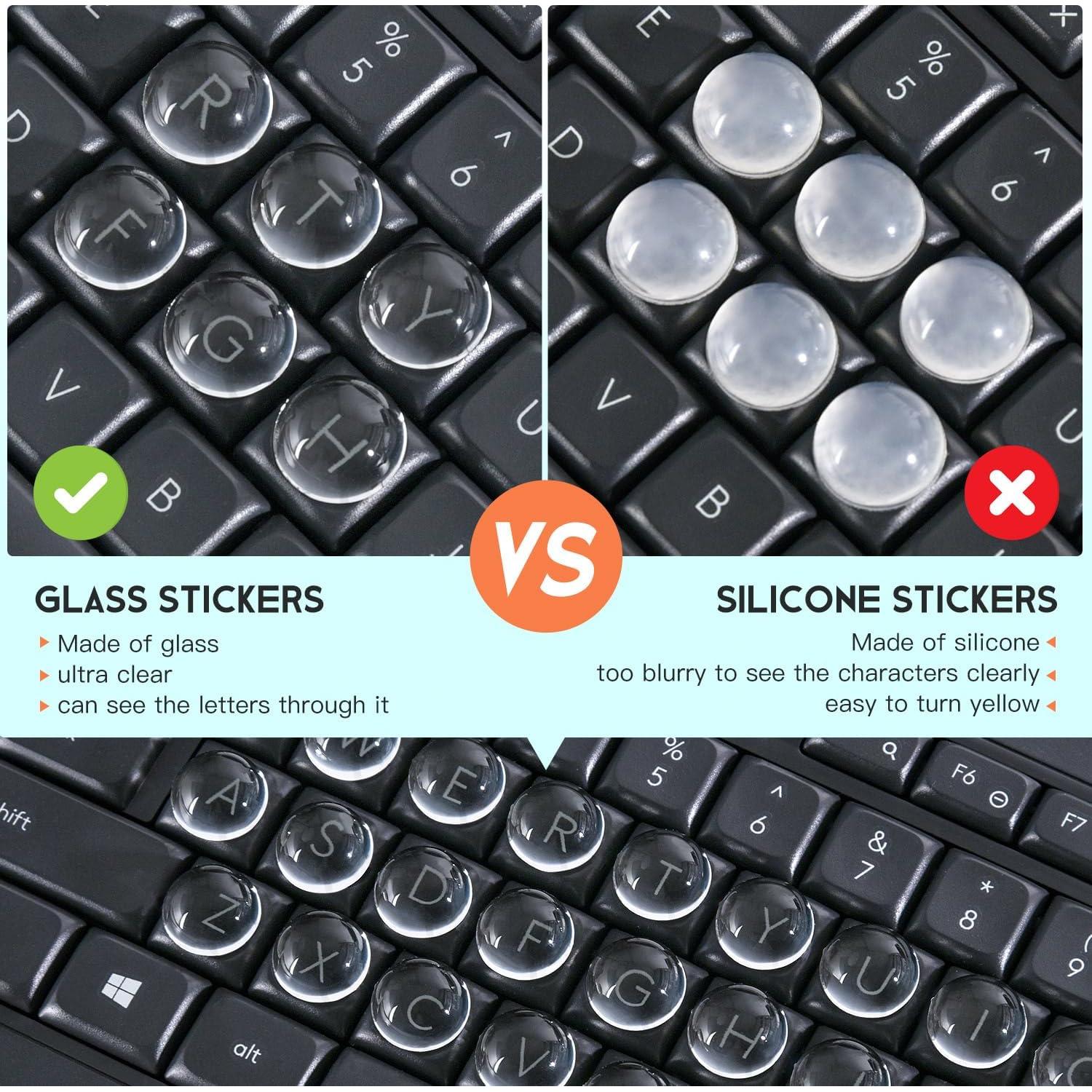 Pegatinas de Teclado para Uñas Largas DAMMOMKO 54PCS Vidrio