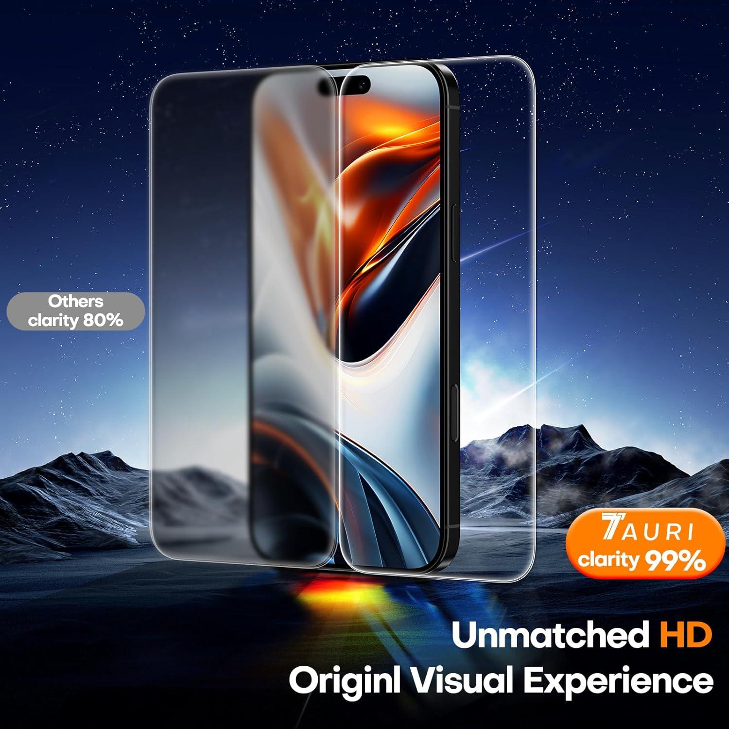 Protector de Pantalla TAURI para iPhone 16 Pro Max 9H HD