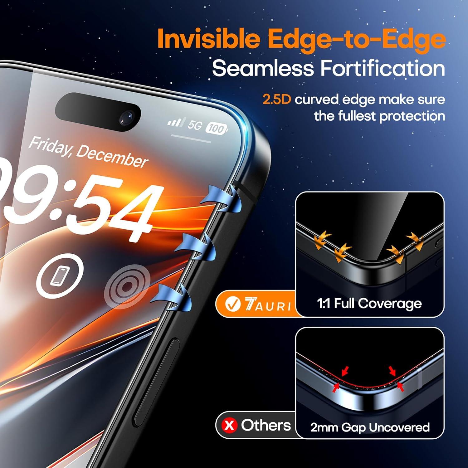 Protector de Pantalla TAURI para iPhone 16 Pro Max 9H HD