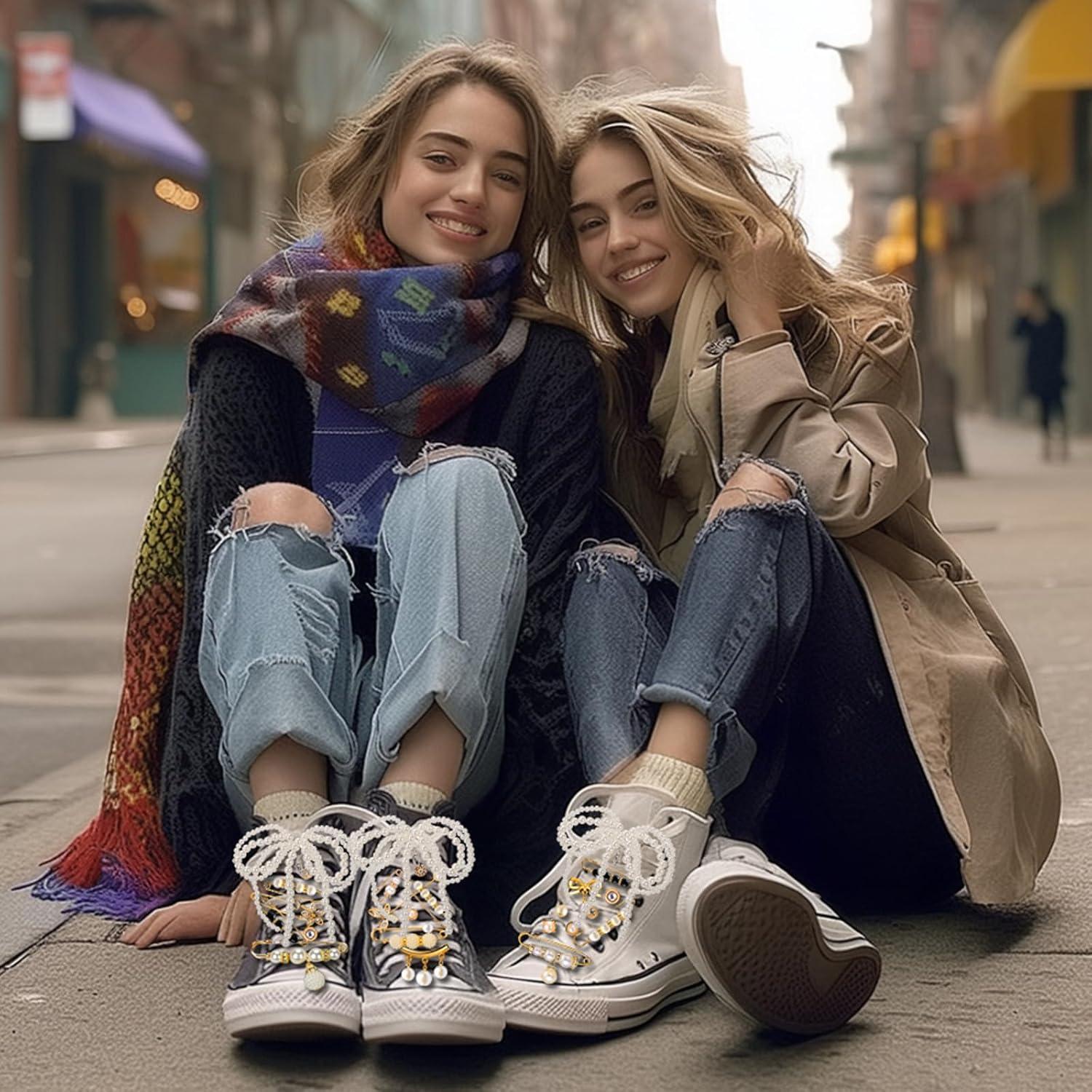 Encantos de Zapato AIERSA 43 Piezas Perlas y Cordones