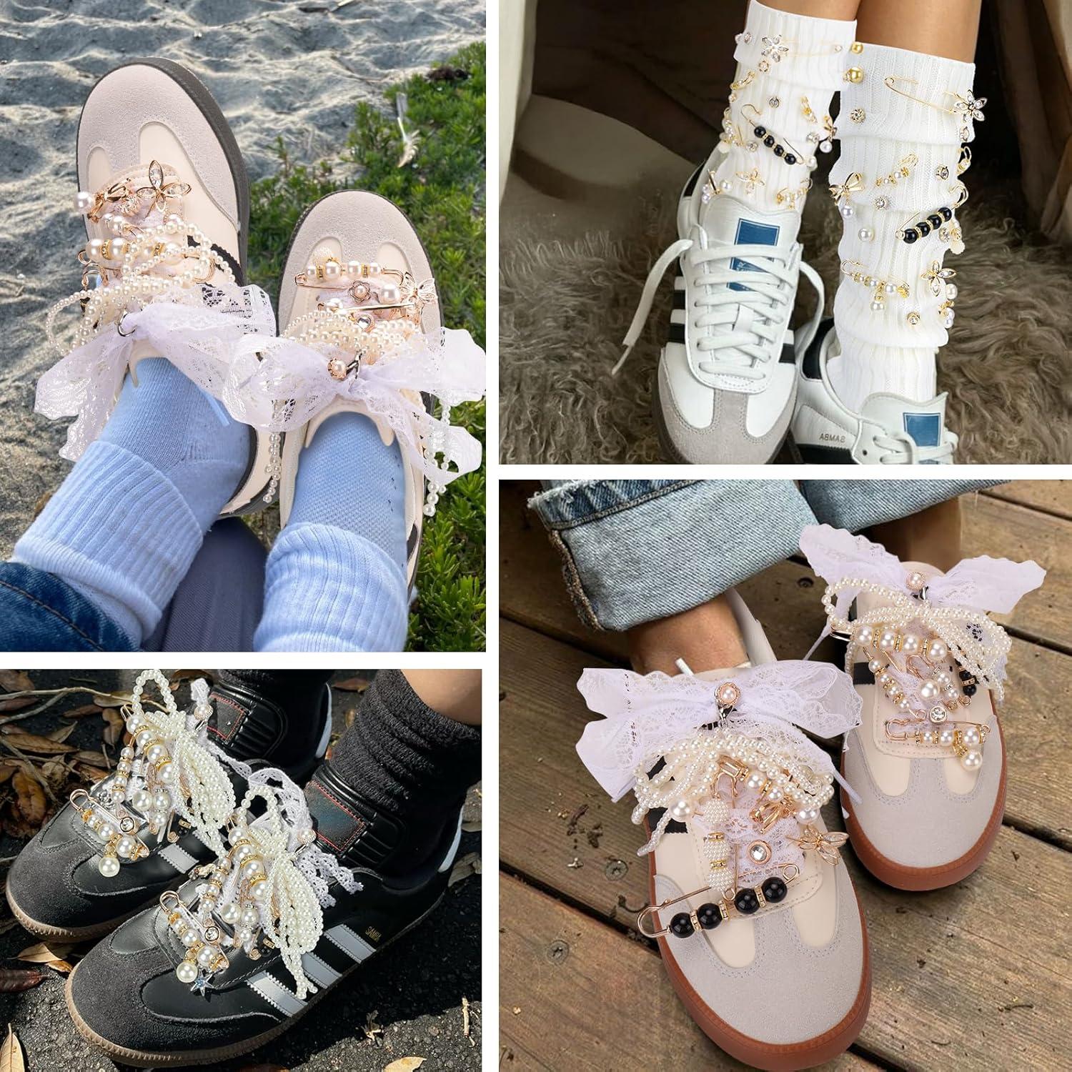 Encantos de Zapato AIERSA 43 Piezas Perlas y Cordones