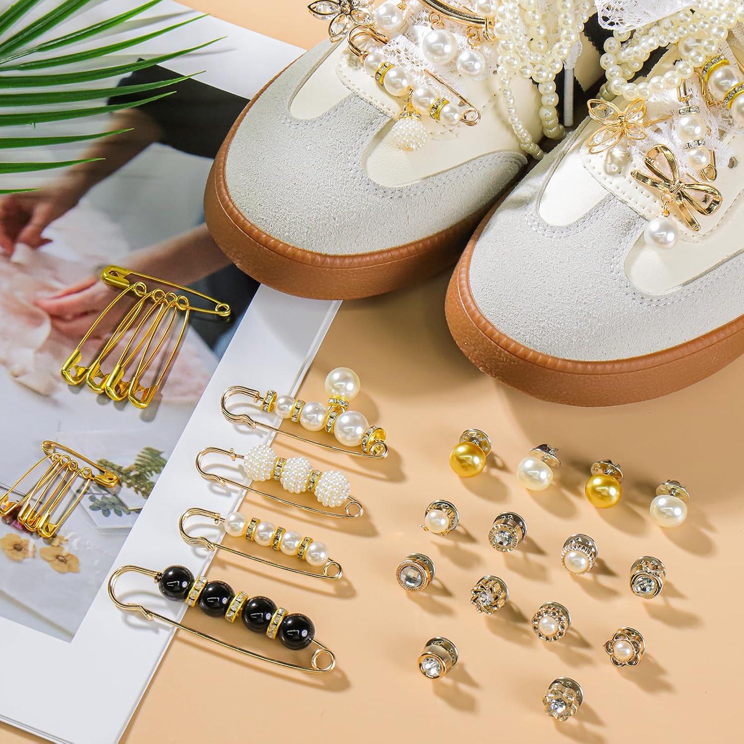 Encantos de Zapato AIERSA 43 Piezas Perlas y Cordones