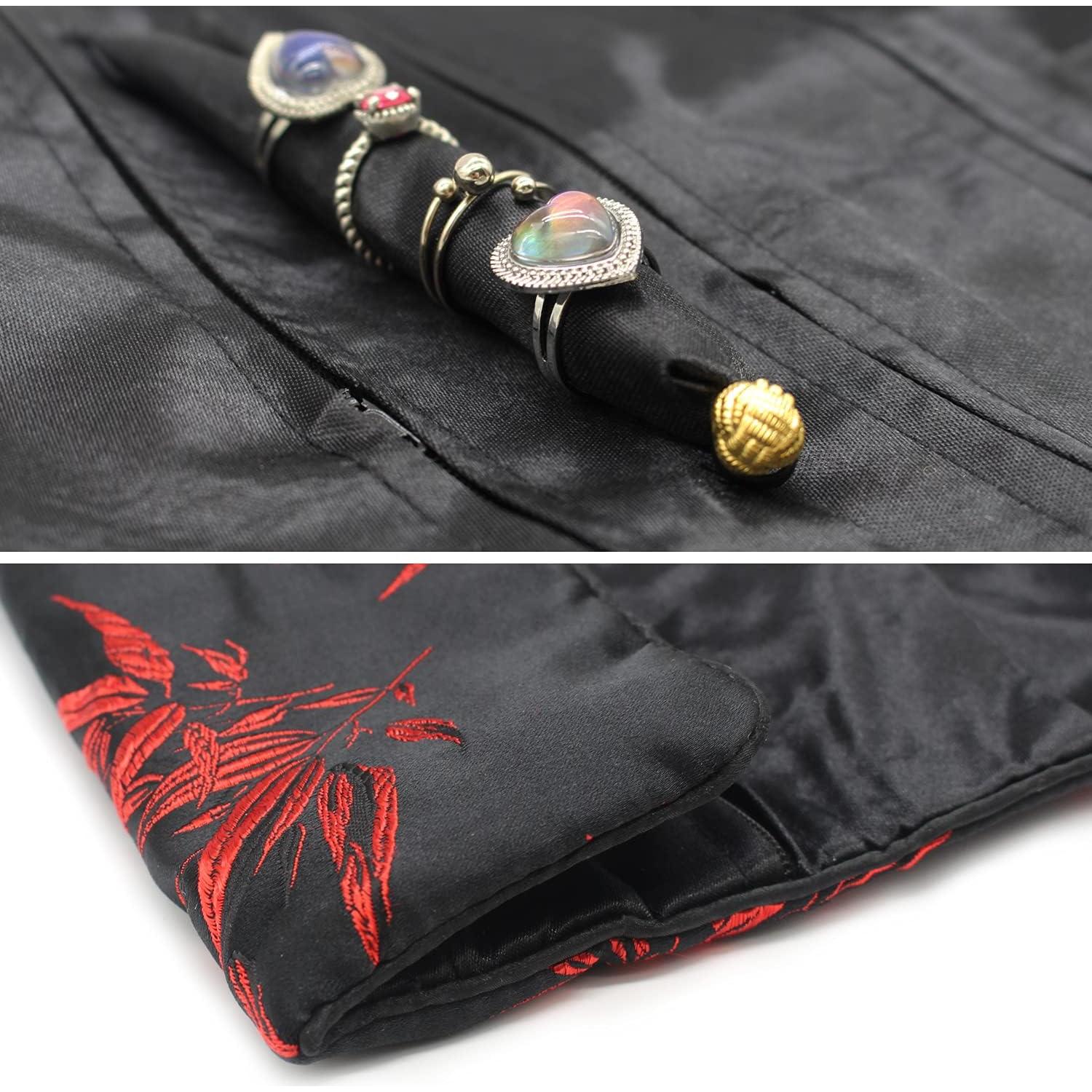 Estuche Organizador de Joyería Wei Long Bambú Negro 17.1x8.9 cm