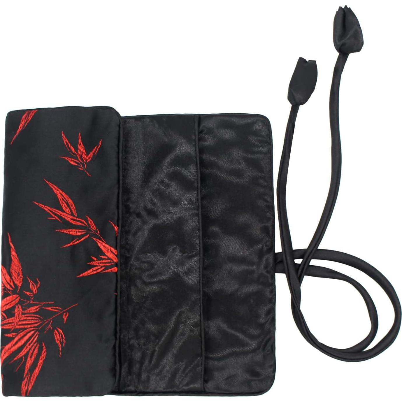 Estuche Organizador de Joyería Wei Long Bambú Negro 17.1x8.9 cm