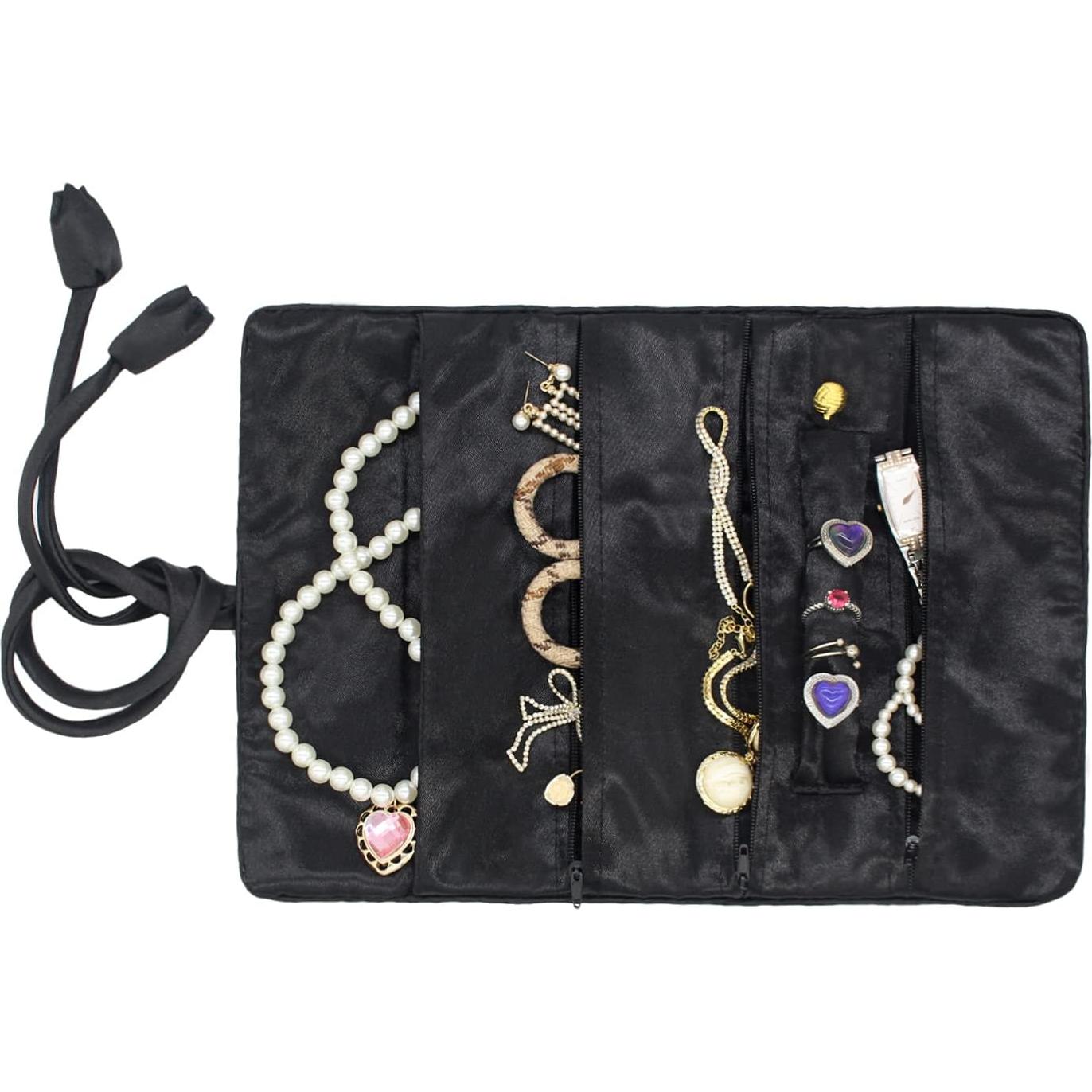 Estuche Organizador de Joyería Wei Long Bambú Negro 17.1x8.9 cm