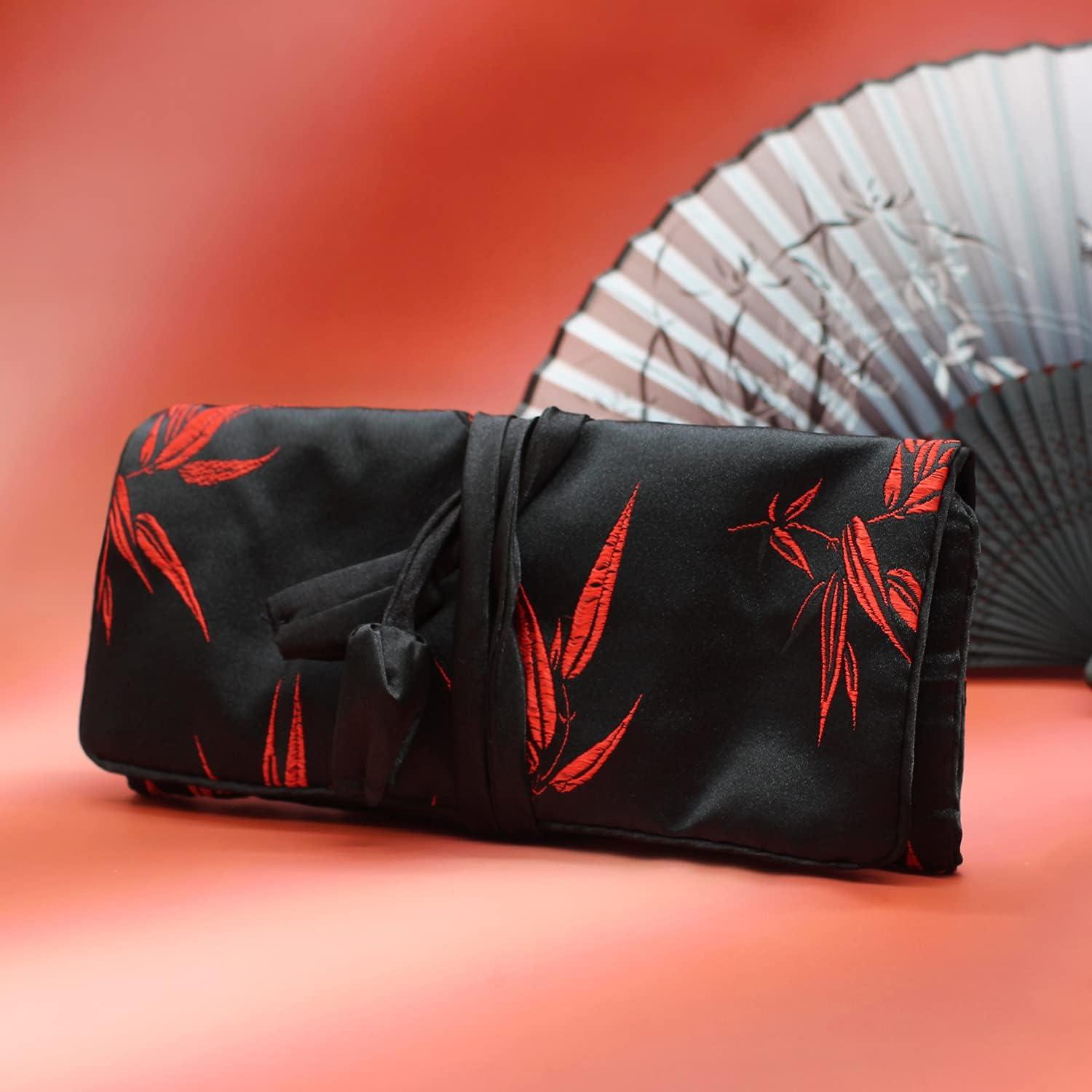 Estuche Organizador de Joyería Wei Long Bambú Negro 17.1x8.9 cm