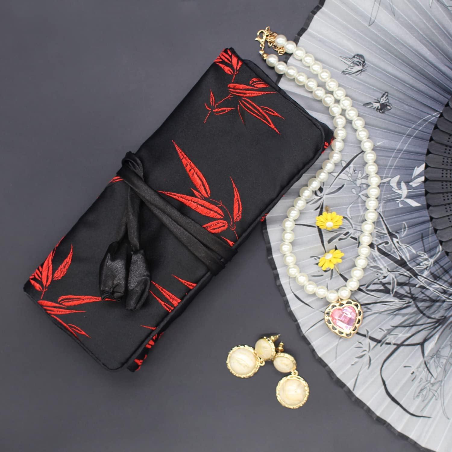 Estuche Organizador de Joyería Wei Long Bambú Negro 17.1x8.9 cm