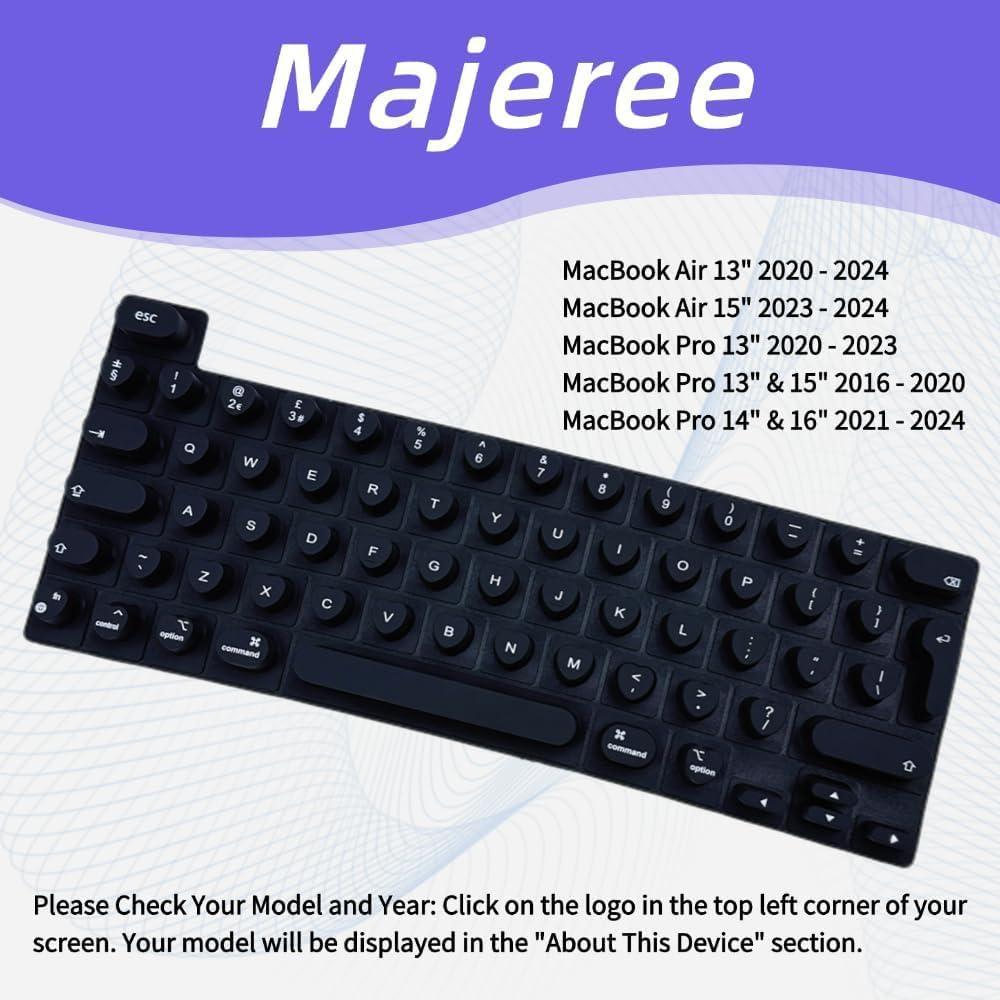 Cubierta de Teclado de Silicona para Uñas Largas Majeree - MacBook Pro 13" 2020-2023