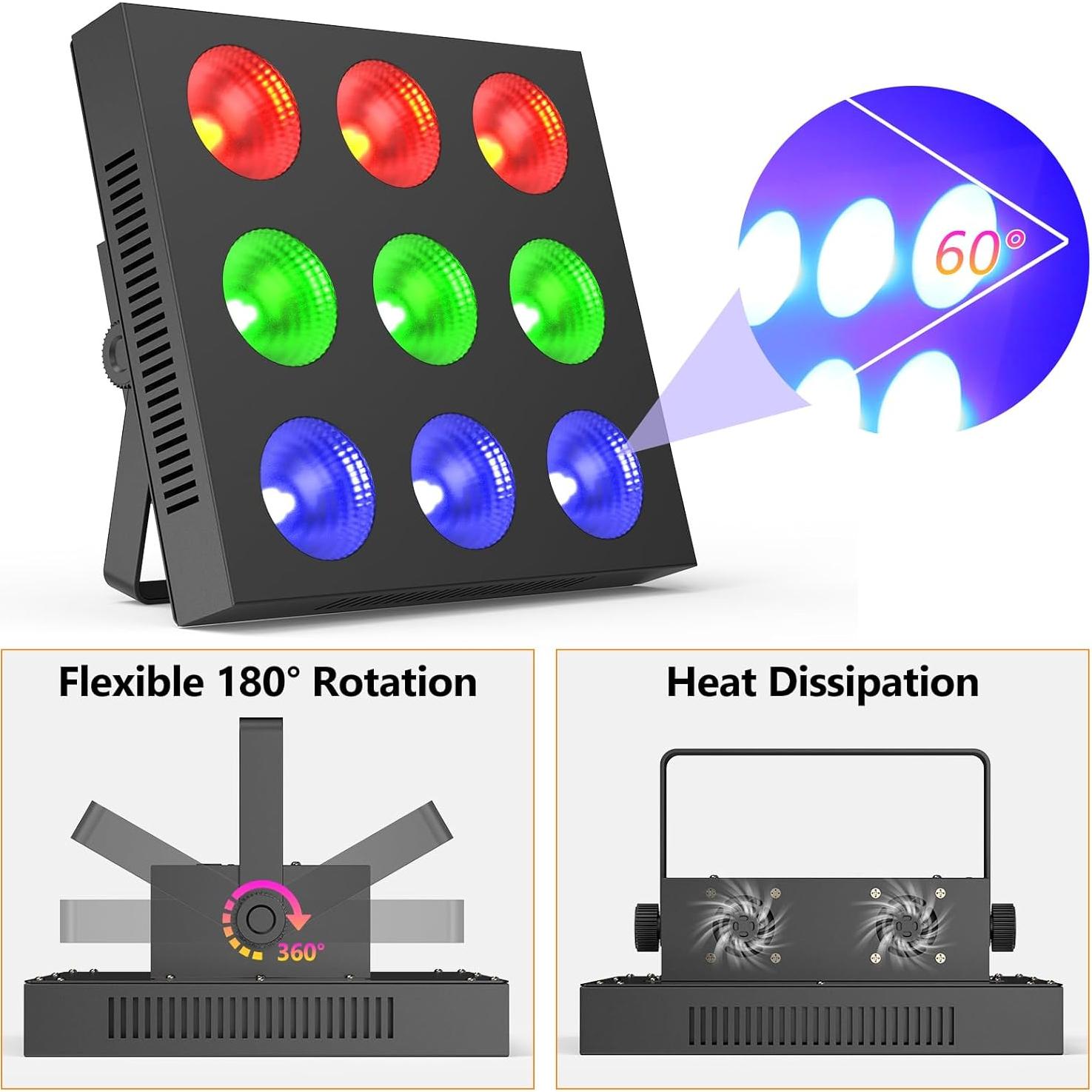 Barra de luces LED RGBW 120W DJ Par 36CH estroboscópica