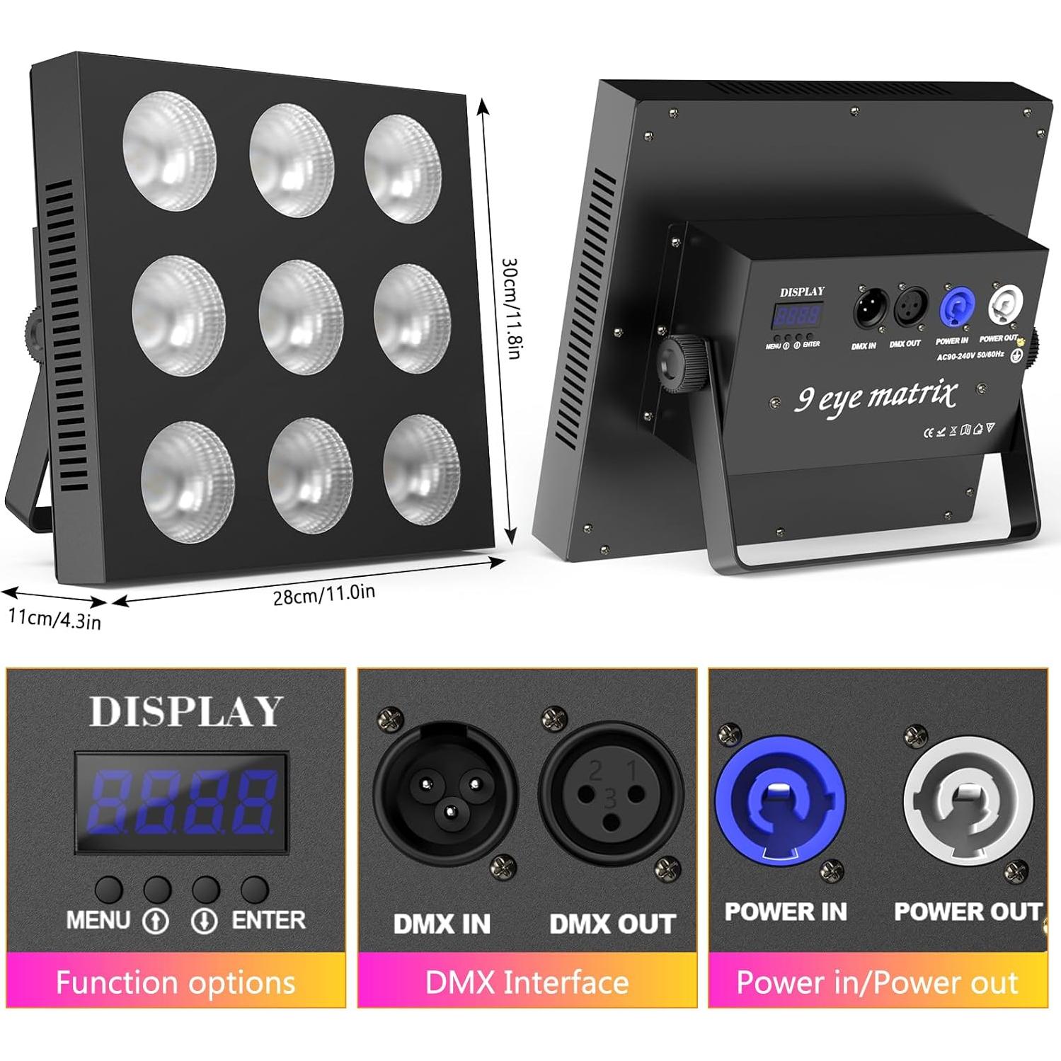 Barra de luces LED RGBW 120W DJ Par 36CH estroboscópica