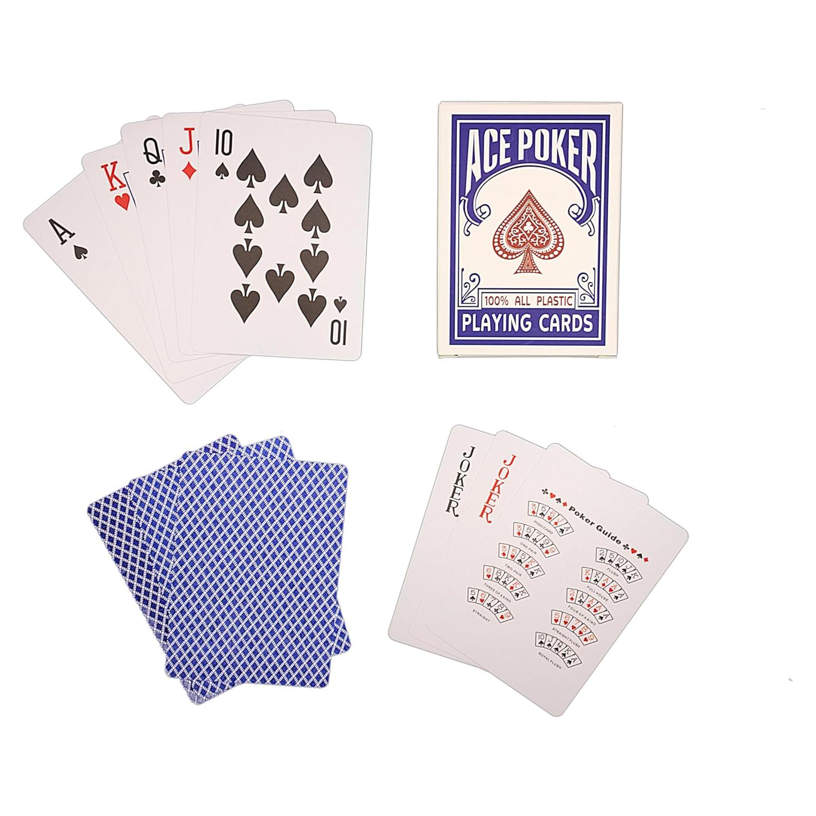 Cartas de Juego Impermeables SKYECO Azul - Baraja Estándar