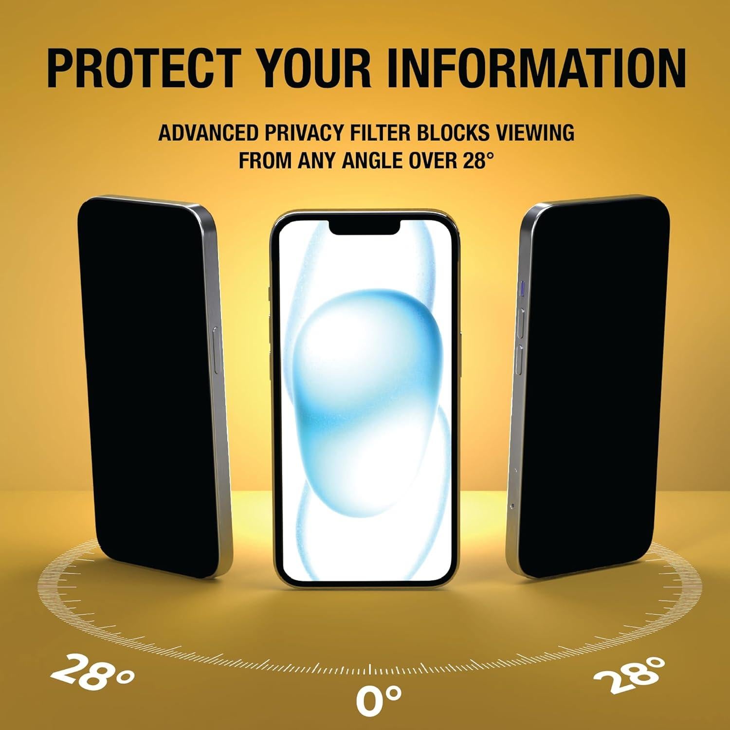 Protector de Pantalla Privado DEWALT para iPhone 13/13 Pro/14 2Pack