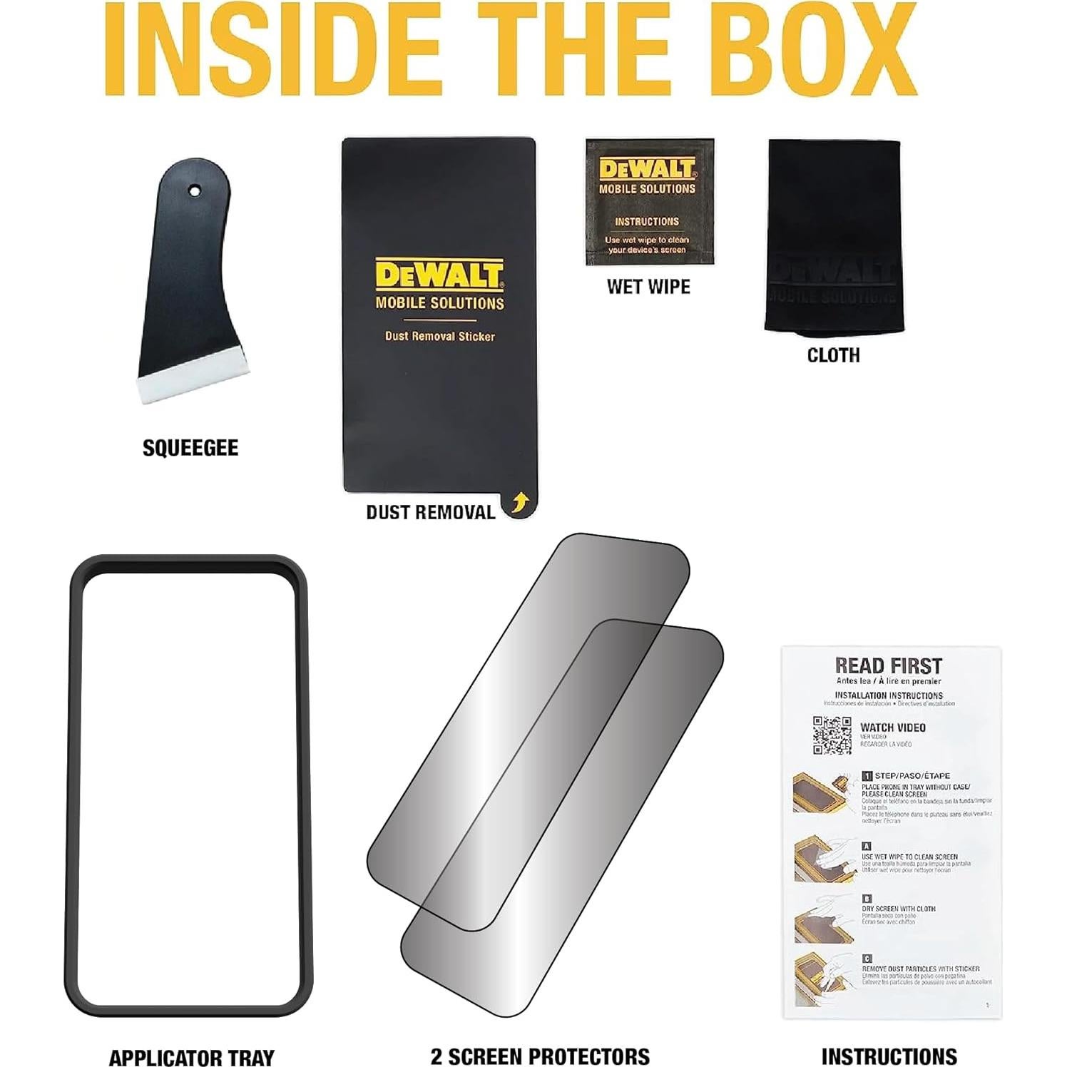 Protector de Pantalla Privado DEWALT para iPhone 13/13 Pro/14 2Pack