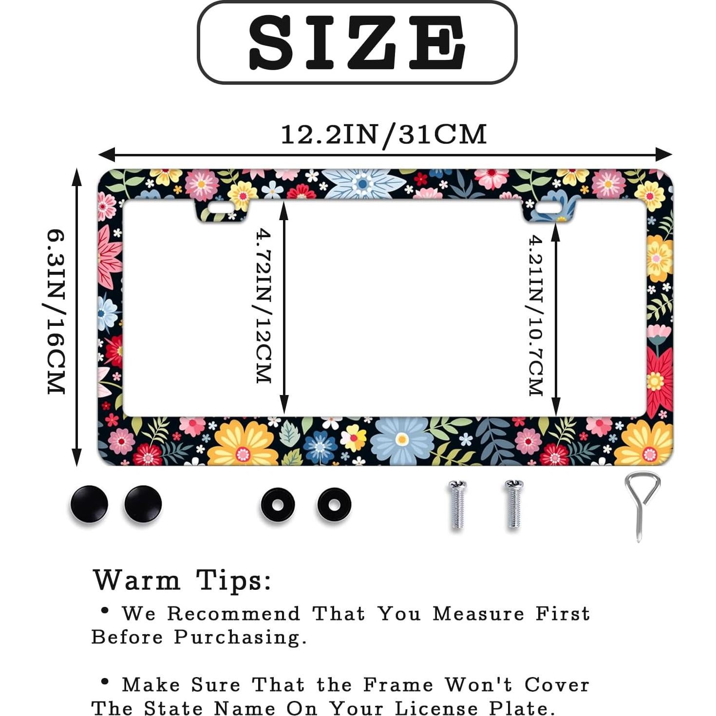 Marco de Placa de Licencia Floral Casuru 31 x 16 cm Universal