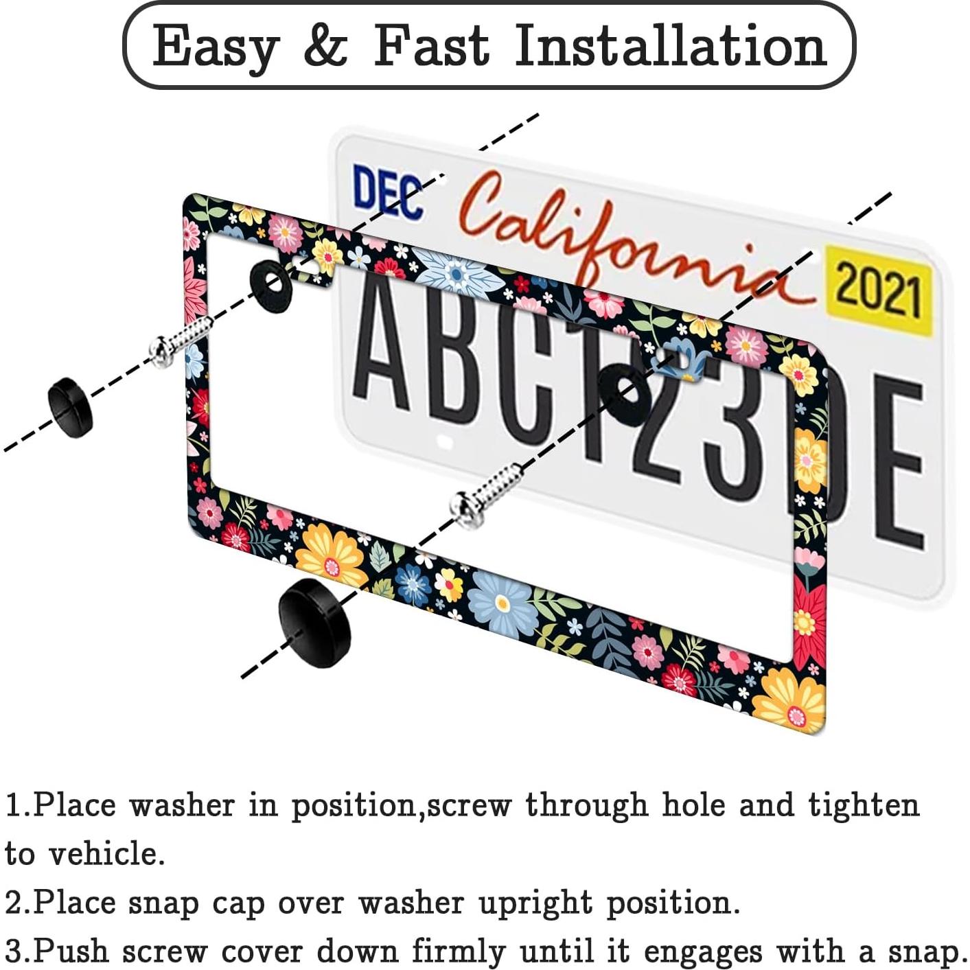 Marco de Placa de Licencia Floral Casuru 31 x 16 cm Universal