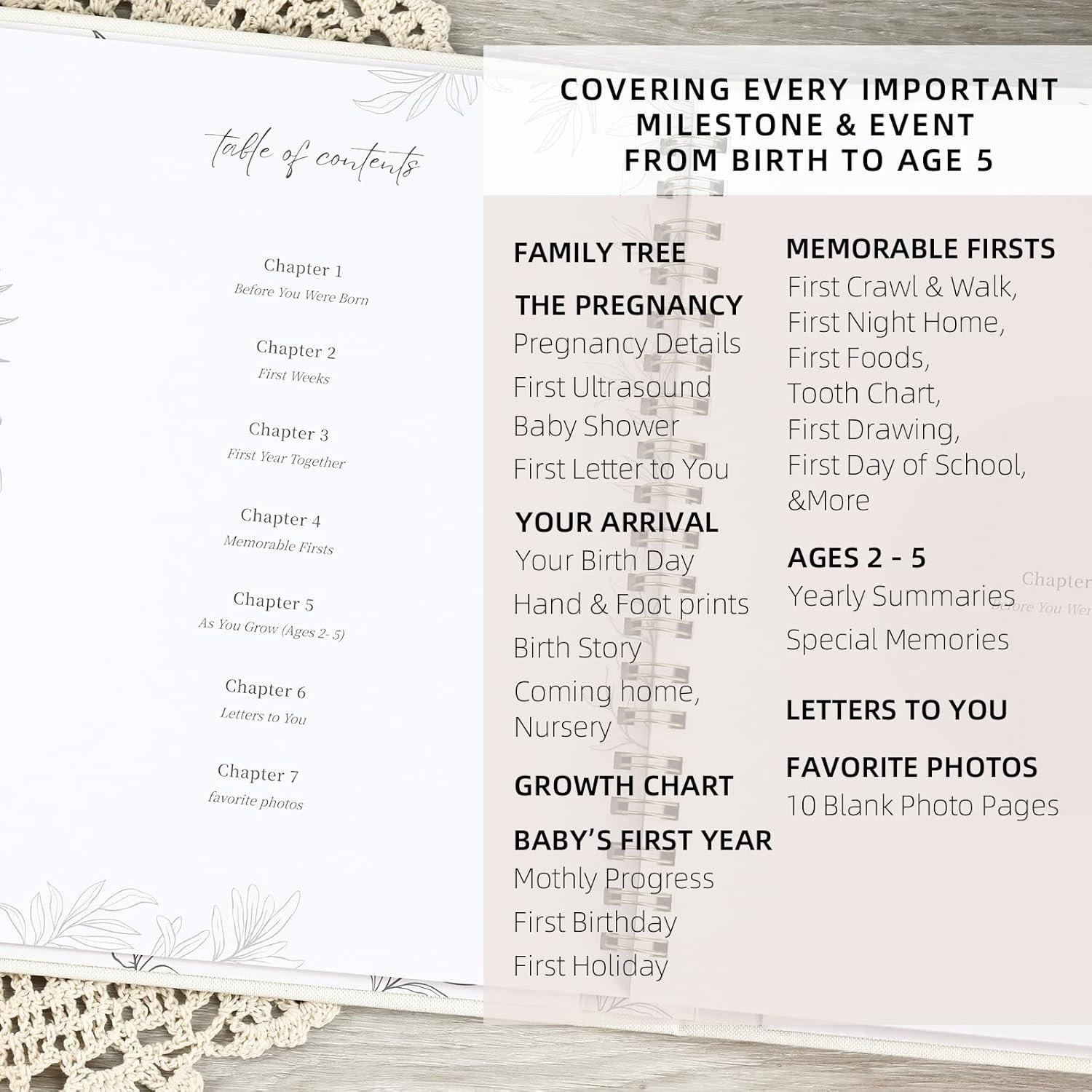 Libro de Recuerdos para Bebés LONLAT BabyMemoryBook01 Crema