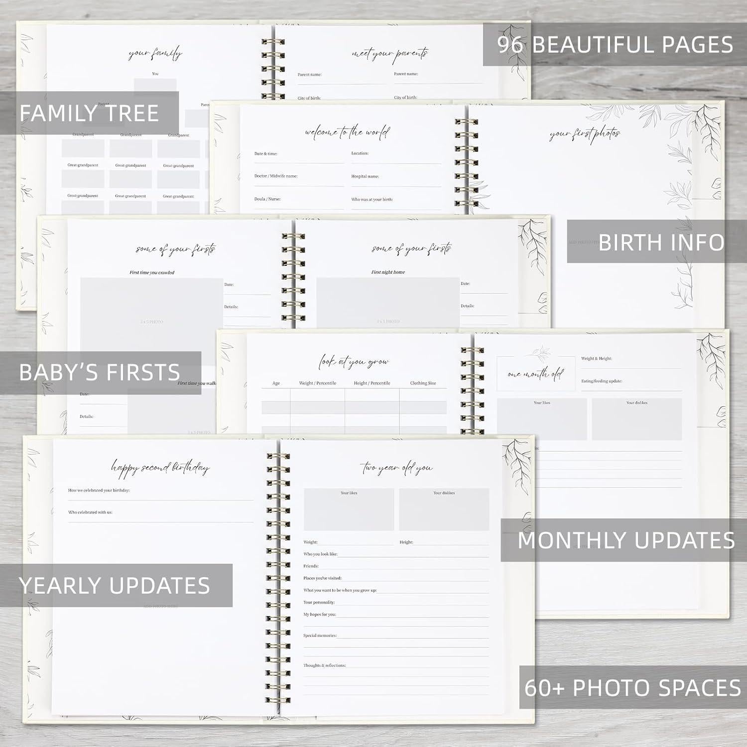 Libro de Recuerdos para Bebés LONLAT BabyMemoryBook01 Crema