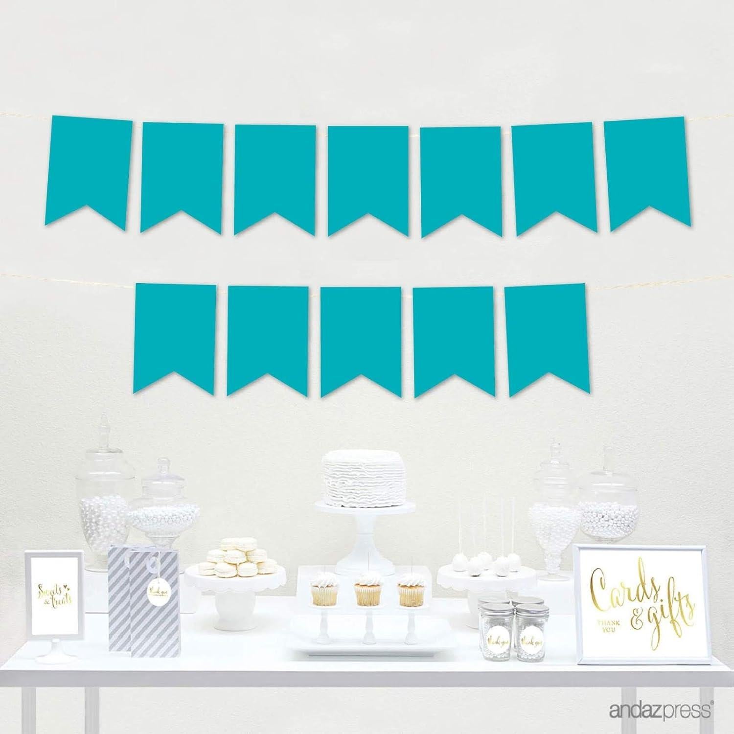 Bandera Colgante Andaz Press Aqua Turquesa 24 Pendones 3.66m