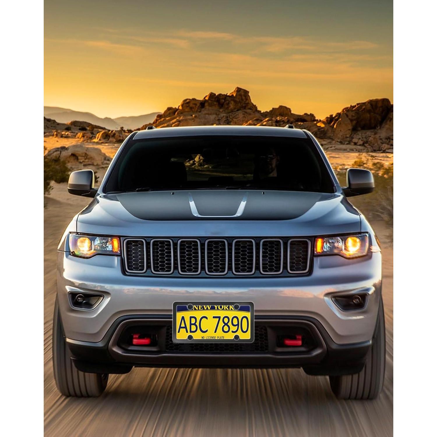 Marcos de Placas de Licencia RCKJNJ Negros Mate - Paquete de 2