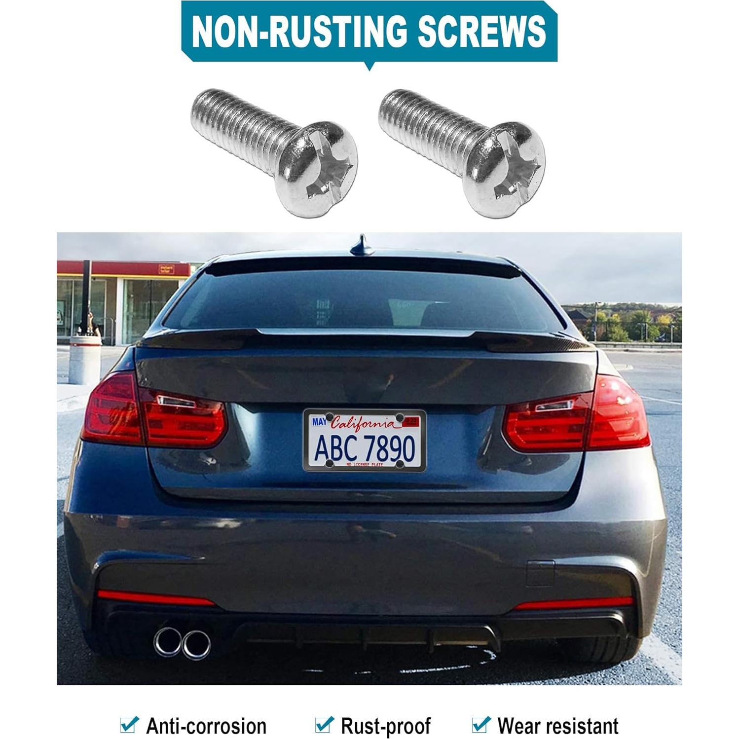 Marcos de Placas de Licencia RCKJNJ Negros Mate - Paquete de 2