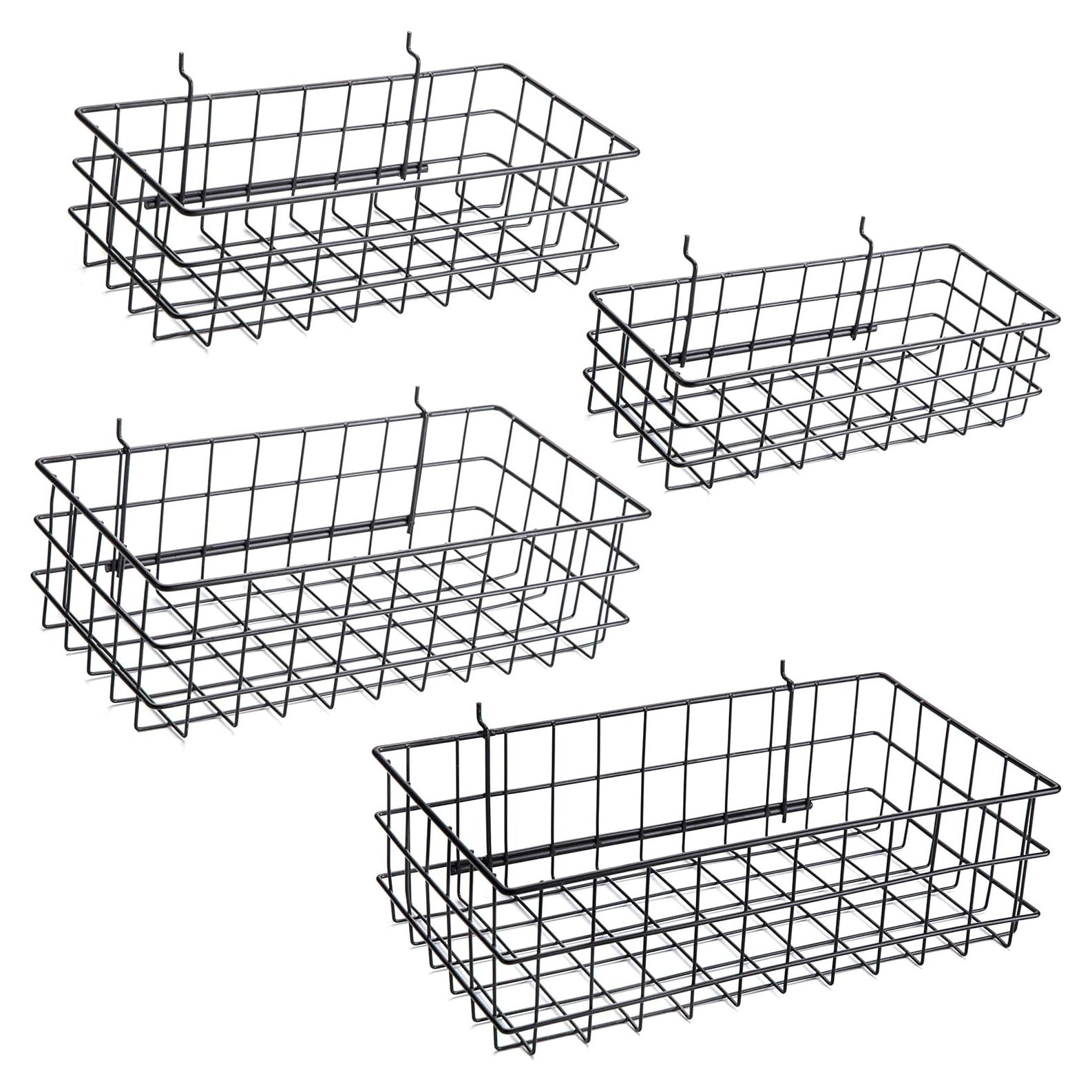 Cestas para Tablero Perforado Right Arrange - Juego de 4 Negras