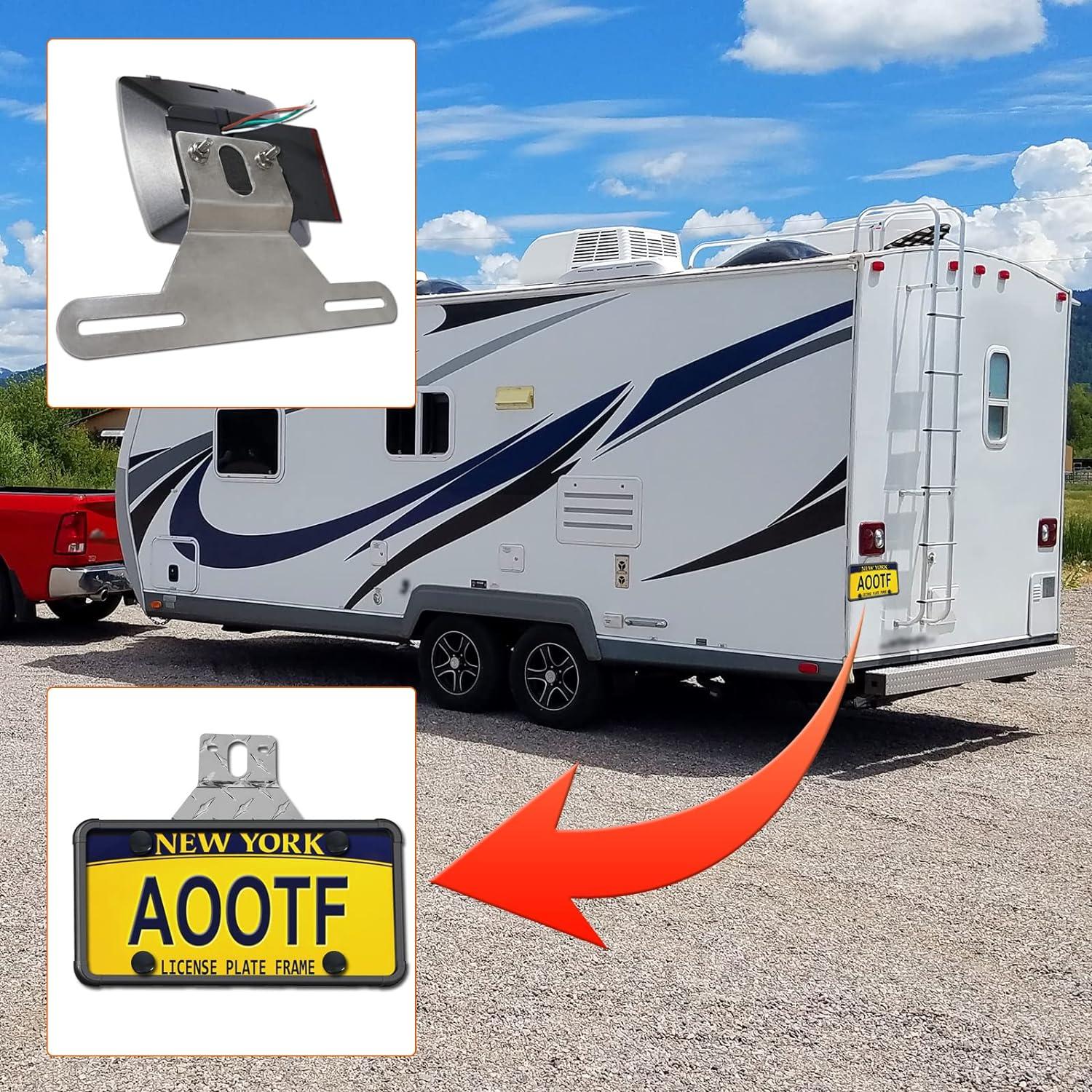 Soporte de Placa de Licencia Aootf - Aluminio y Silicona Negra