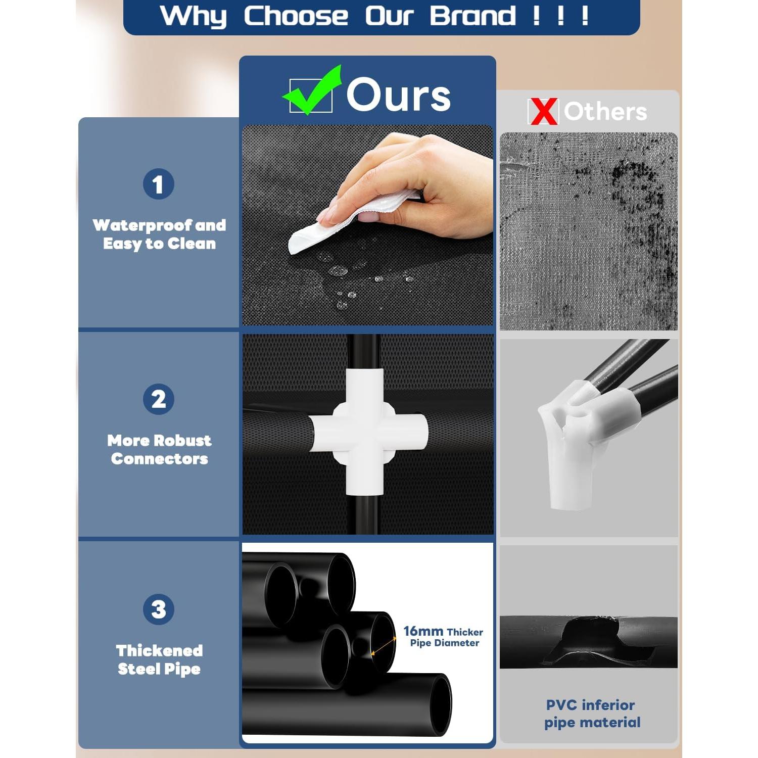 Armario Portátil Mavivegue 5 Capas Negro 175 cm Almacenamiento