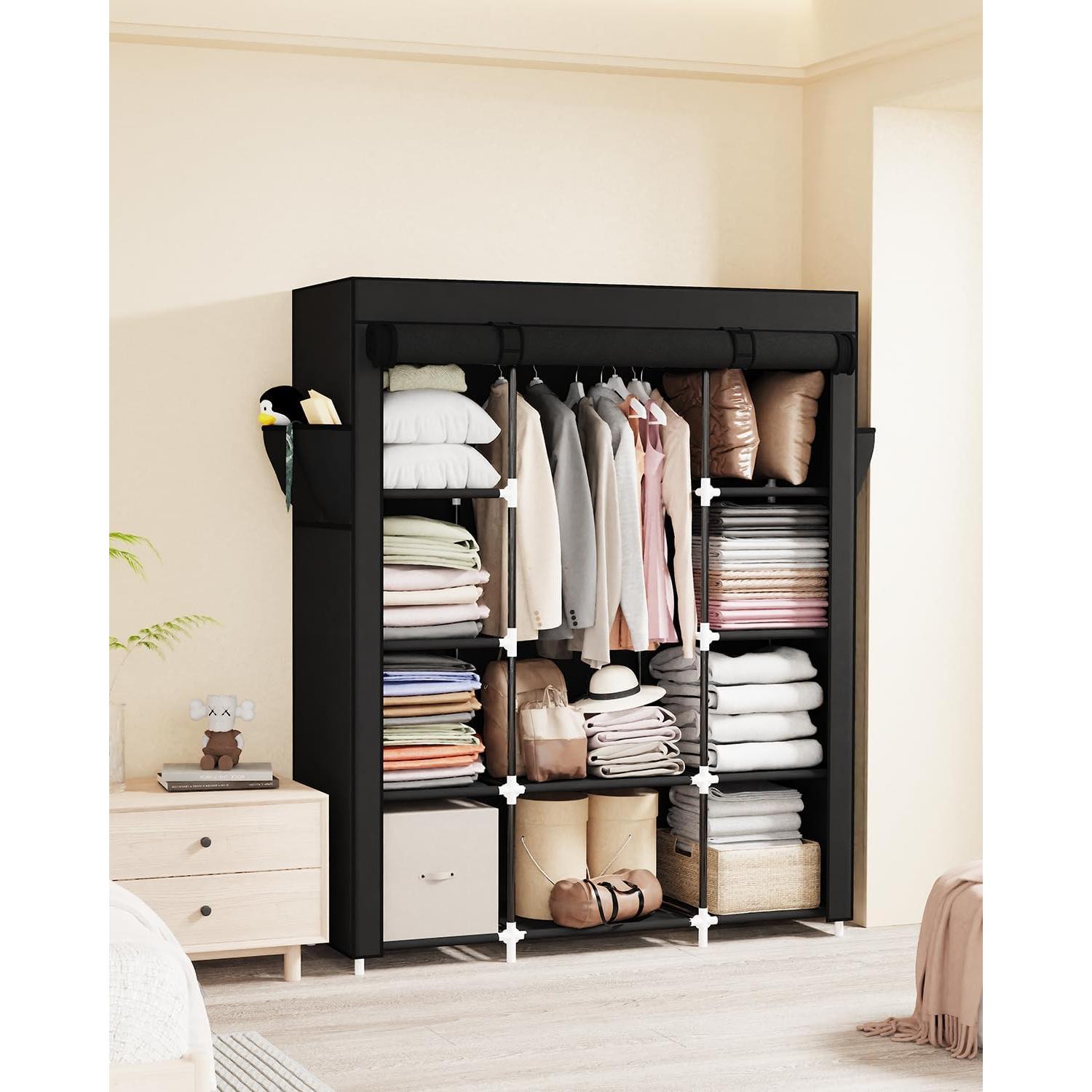 Armario Portátil Mavivegue 4 Capas Negro 149.86x45.72x162.56 cm