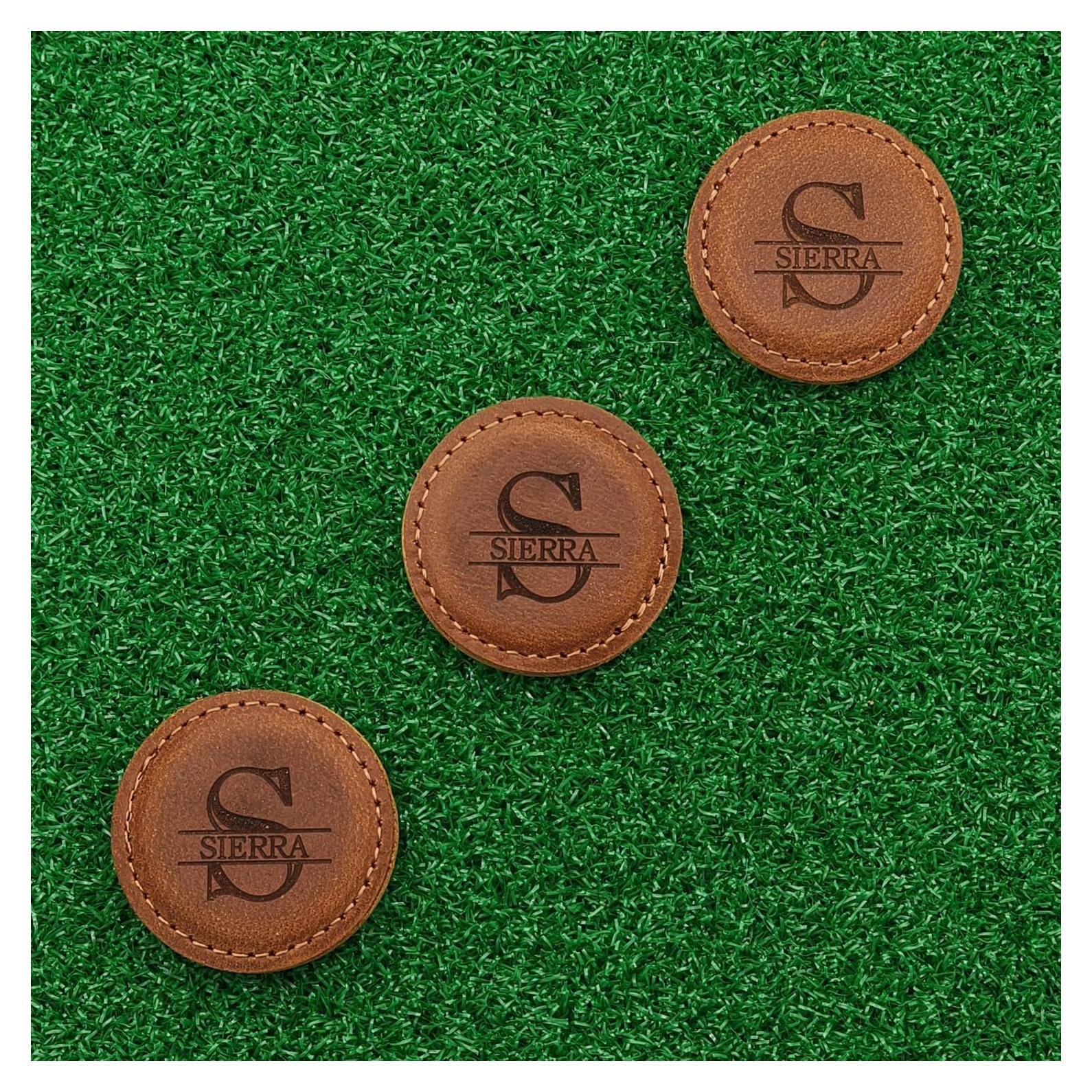 Paquete de 3 Marcadores de Golf Magnéticos VILEMALEN de Cuero
