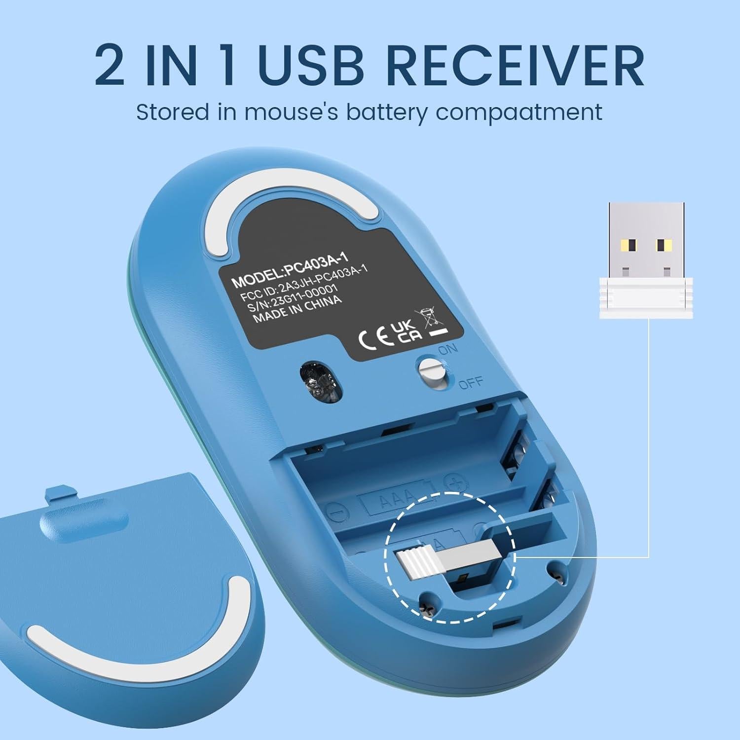 Combo Teclado y Ratón Inalámbricos LIZRROT Azul Silencioso