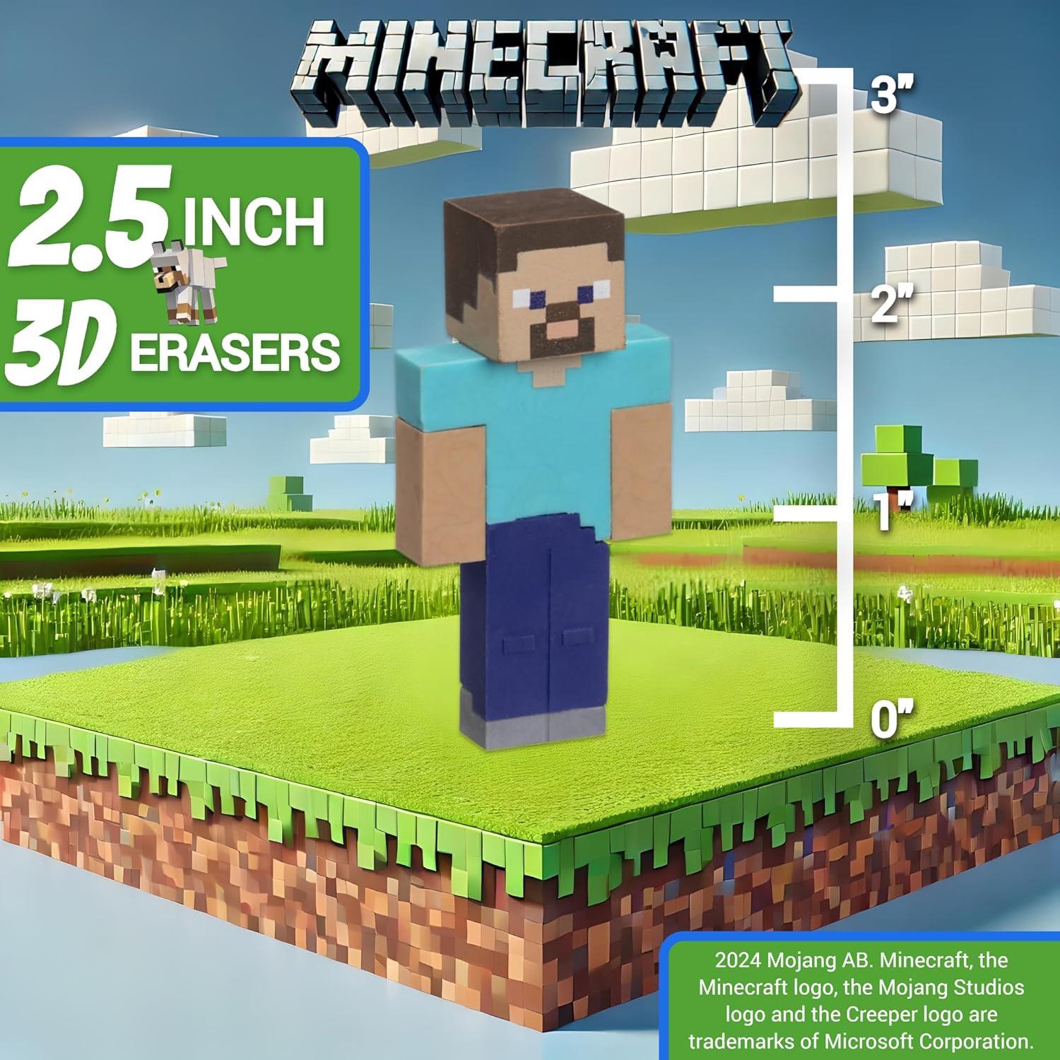 Borradores 3D Mine Craft P.M.I. Set de 5 Figuras 12 Personajes