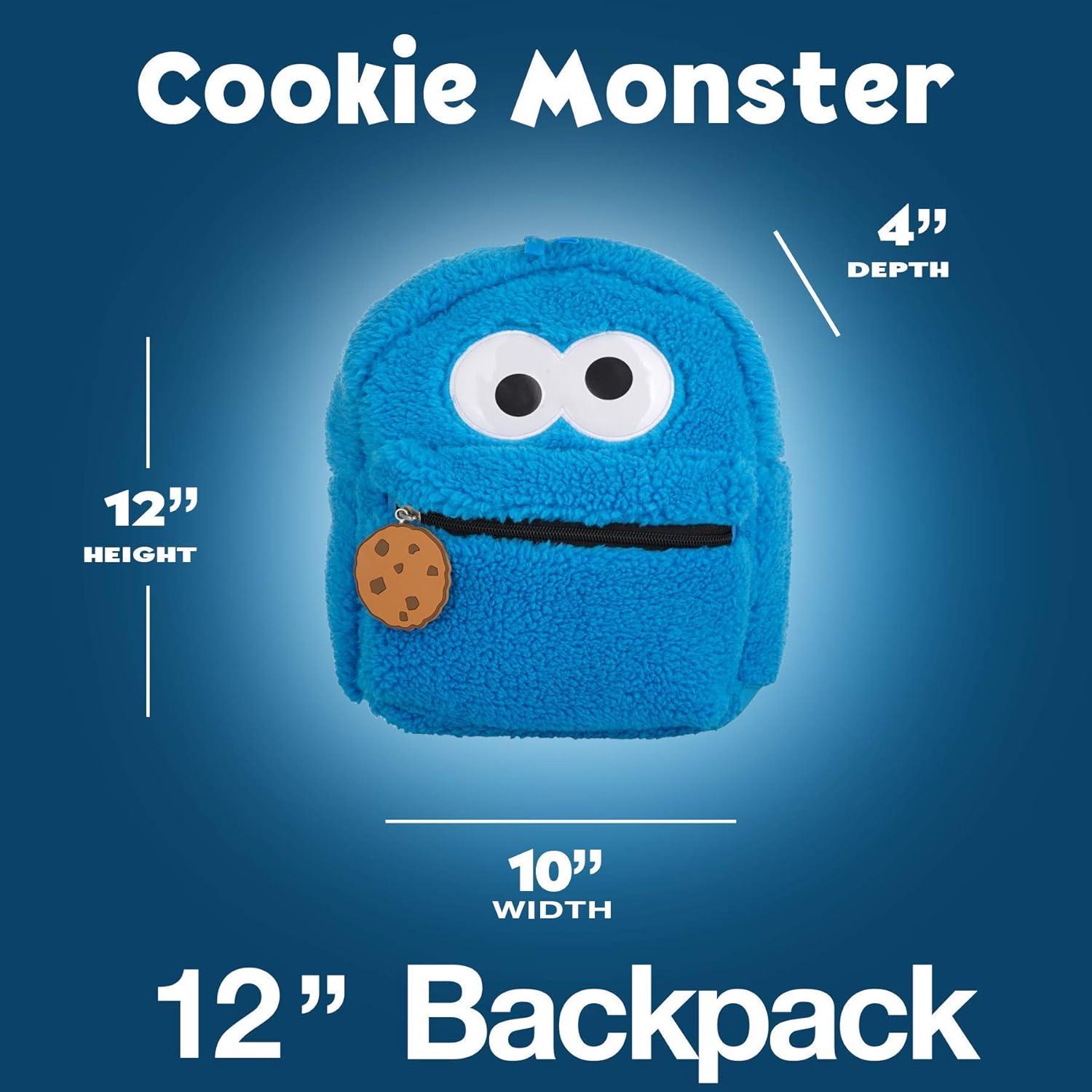 Mini Mochila Cookie Monster Sesame Street 30.5x25.4cm