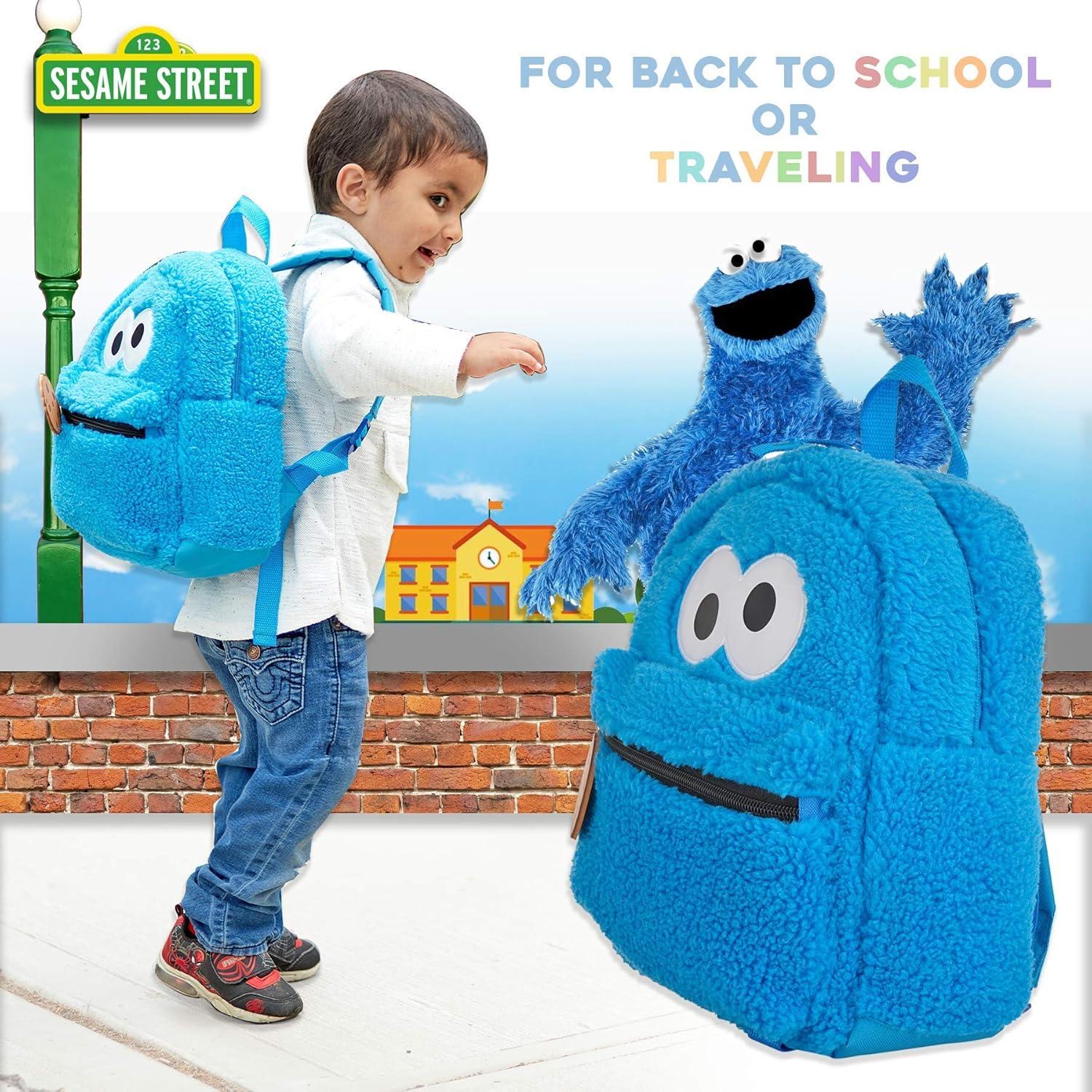 Mini Mochila Cookie Monster Sesame Street 30.5x25.4cm