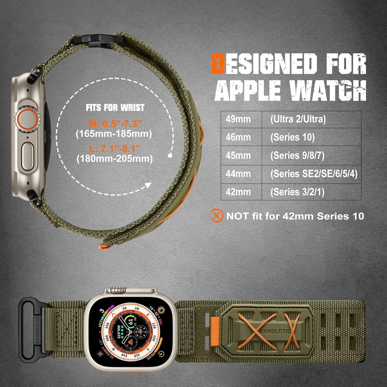 Correa de Nylon Militar para Apple Watch 32mm Verde - Bandletic