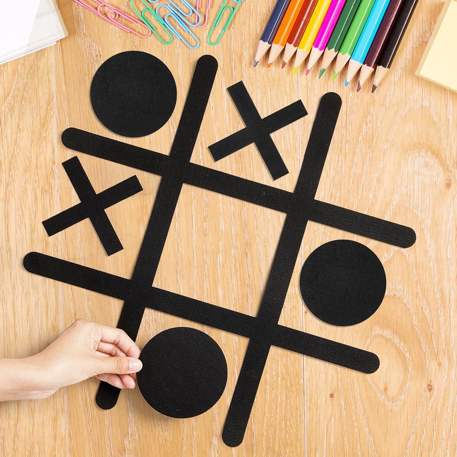 Juego de Tres en Raya VercanMonth Pared Fieltro Negro 42x42cm