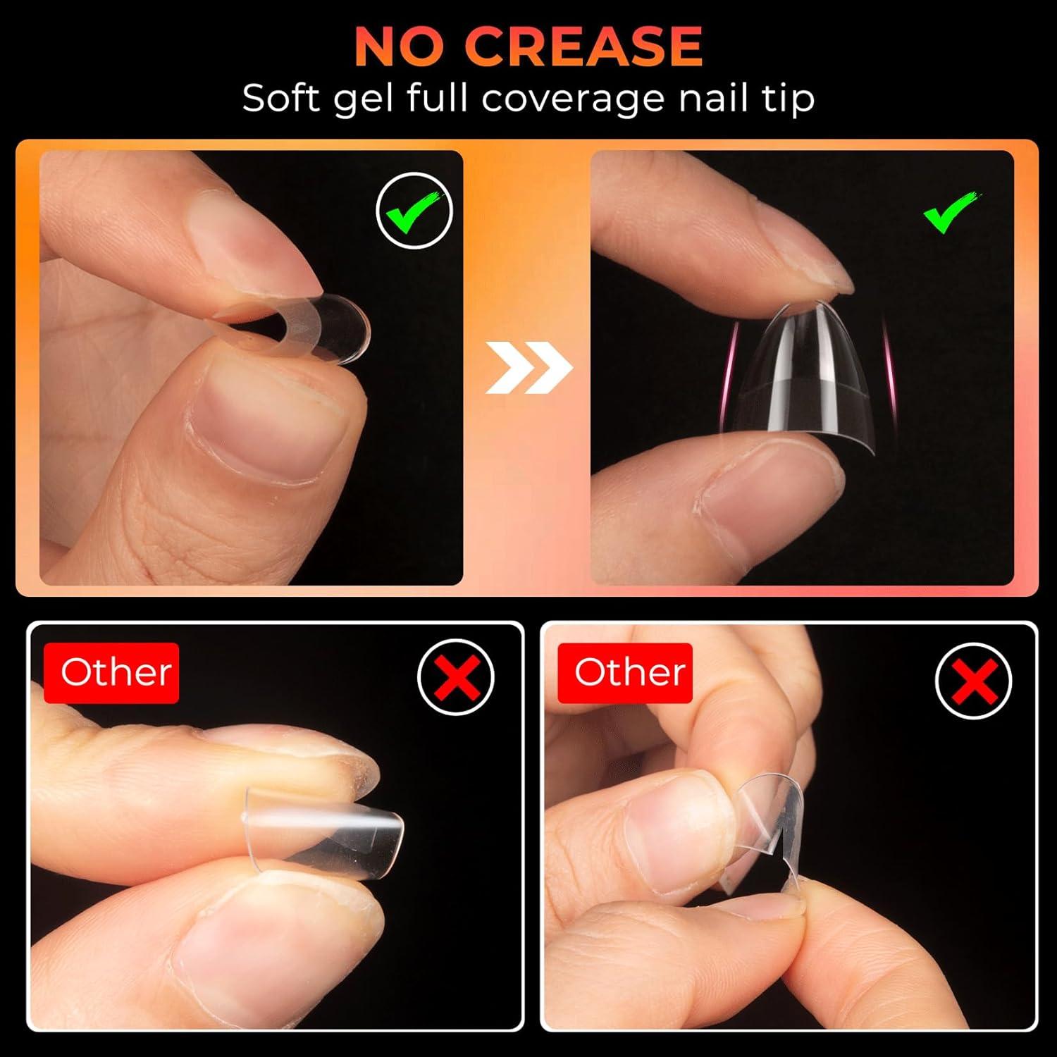 Consejos de Uñas Almendradas Cortas Ranrose 240PCS Gel Mate