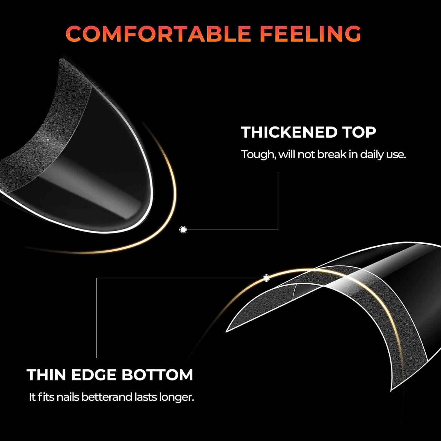 Consejos de Uñas Almendradas Cortas Ranrose 240PCS Gel Mate