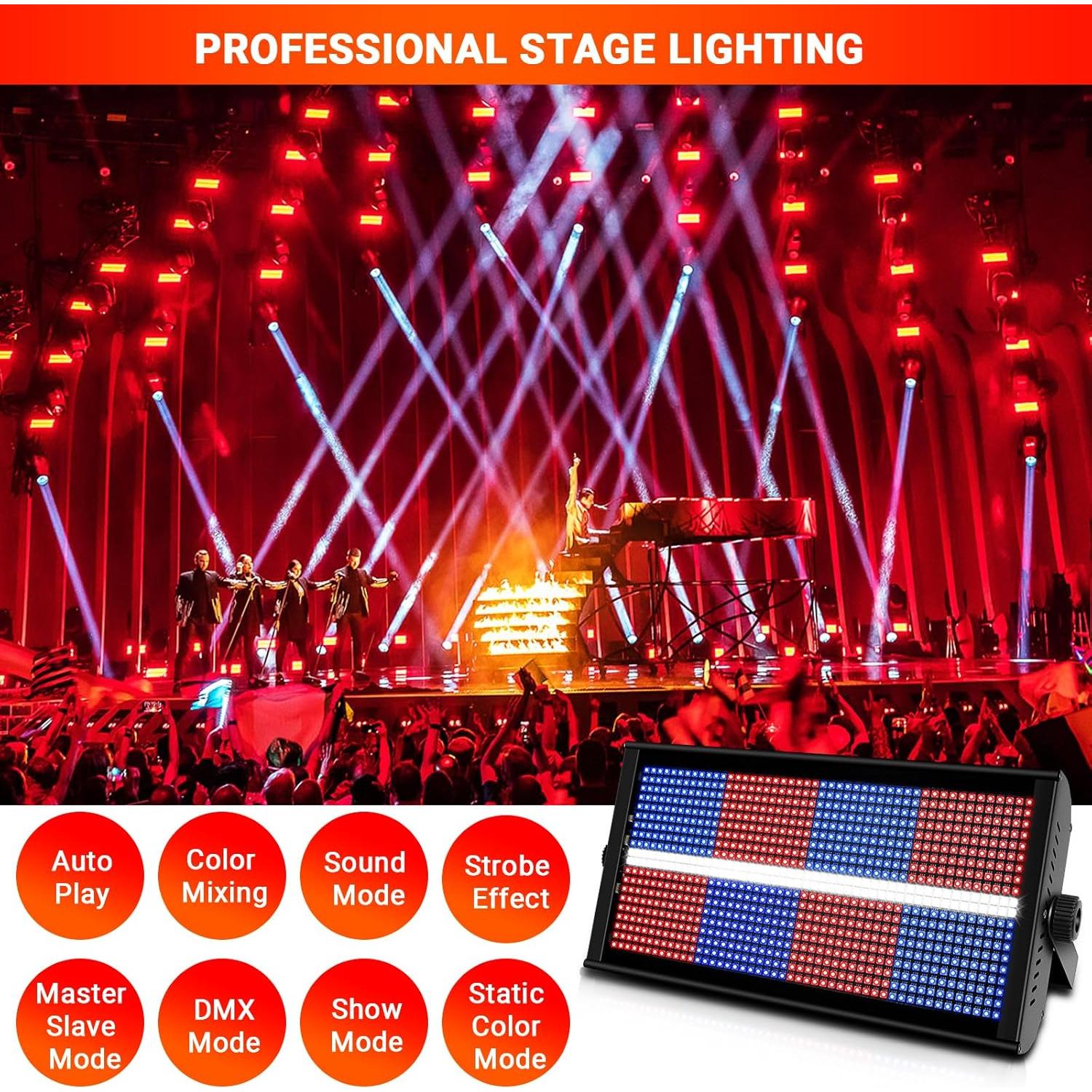 Luces Estroboscópicas LED LaluceNatz 500W 960 LEDs DMX