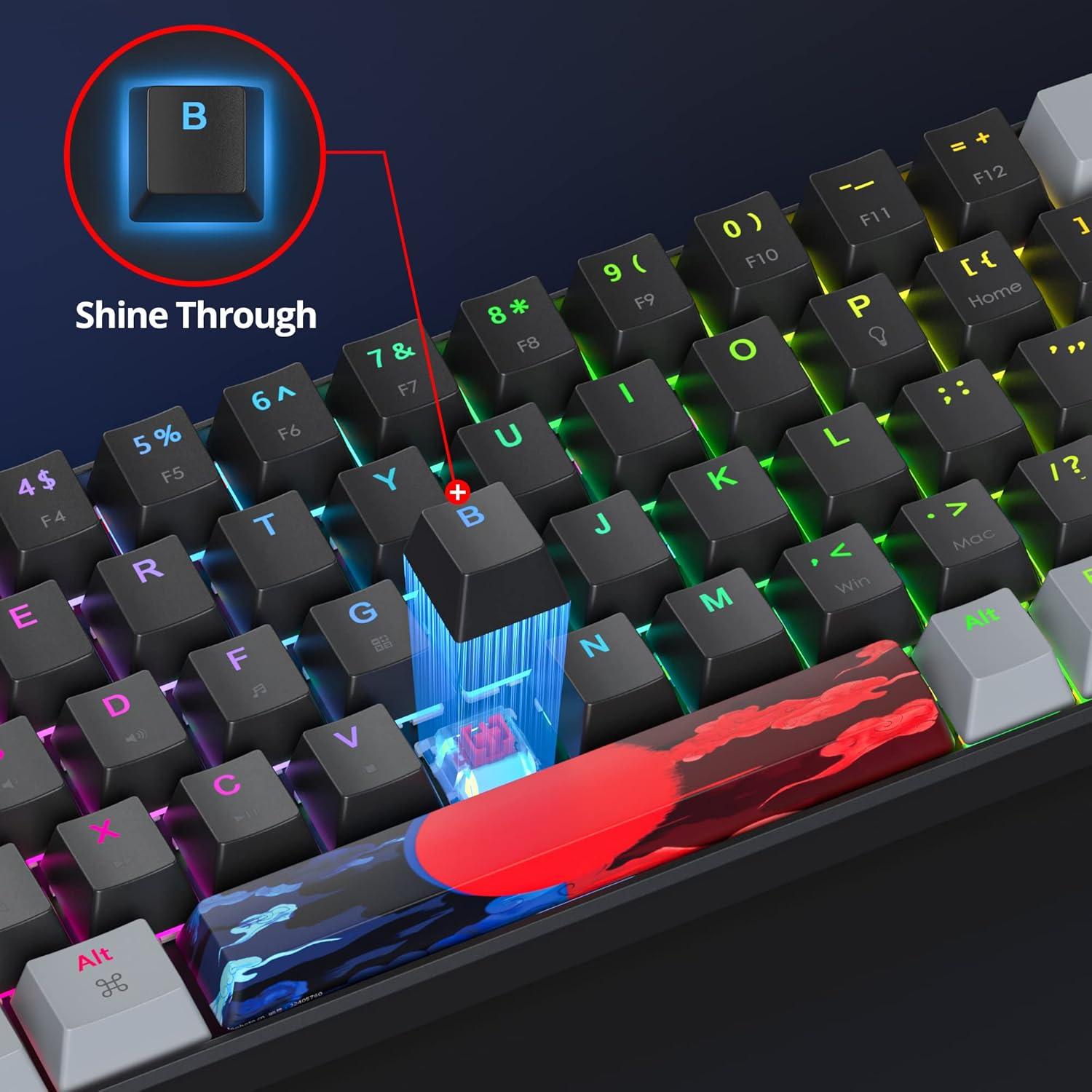 Teclado Mecánico Owpkeenthy 65% RGB Compacto USB