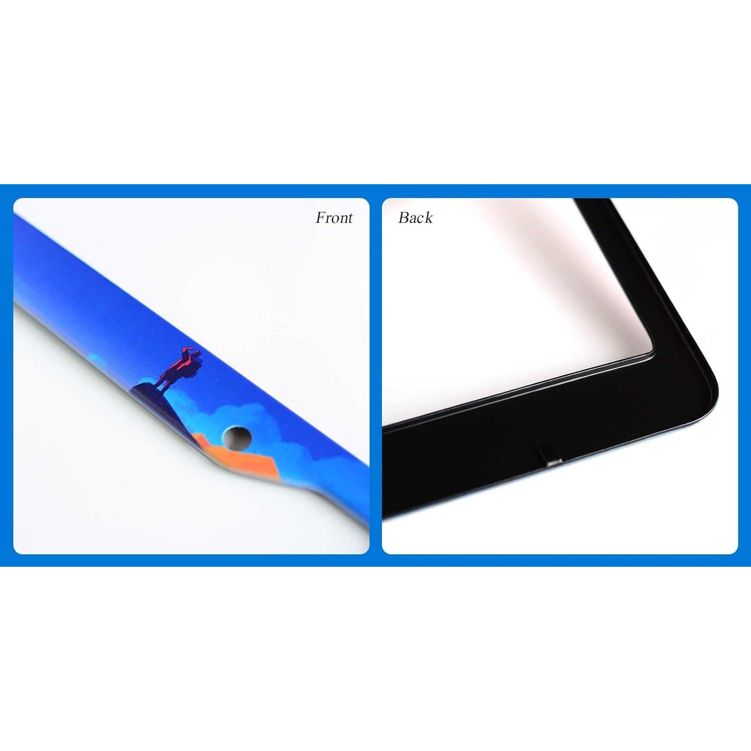 2 Marcos de Placa de Licencia Pirffii Aventura Azul Universales