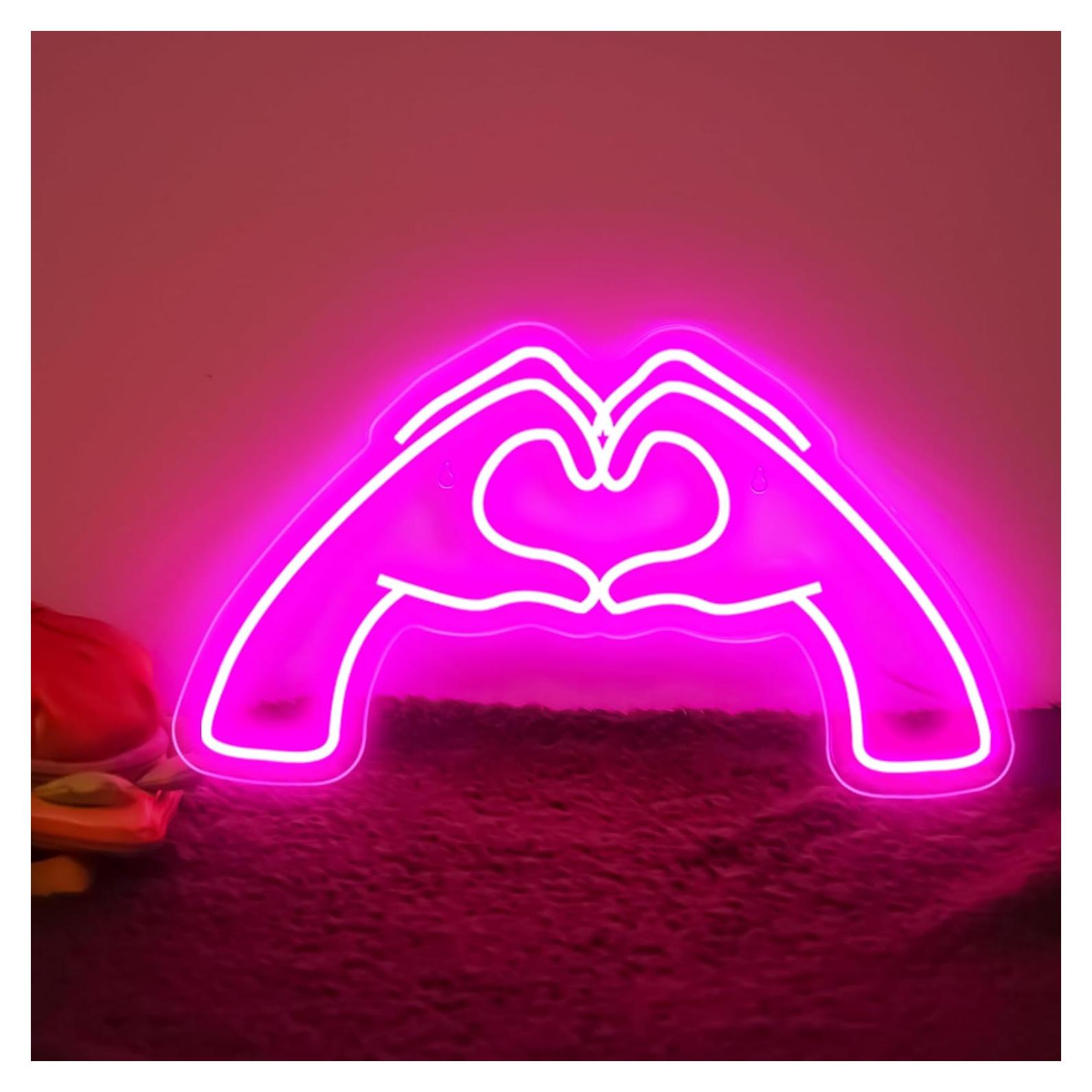 Luz Neon Corazón Rosa ZWEITEC 40x28cm USB Decorativa
