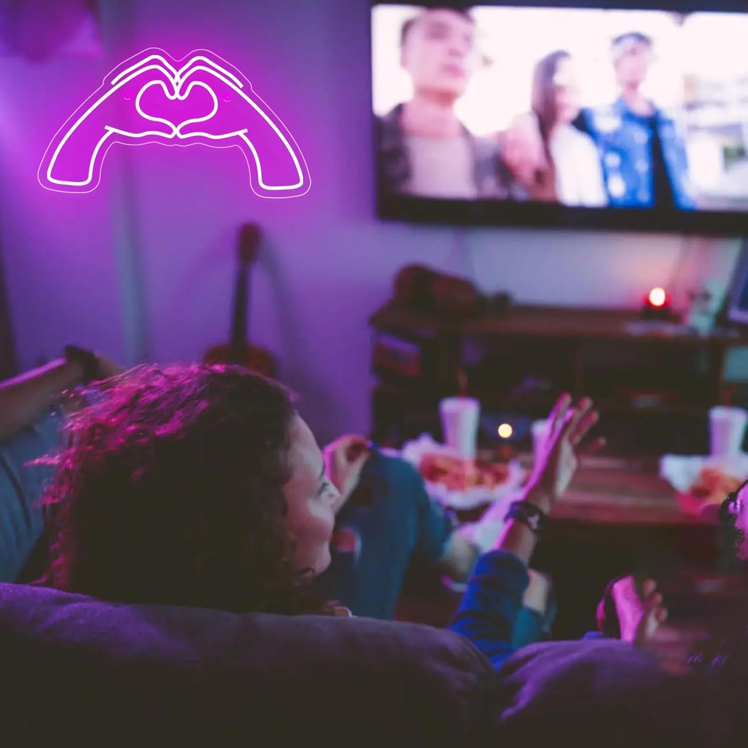 Luz Neon Corazón Rosa ZWEITEC 40x28cm USB Decorativa