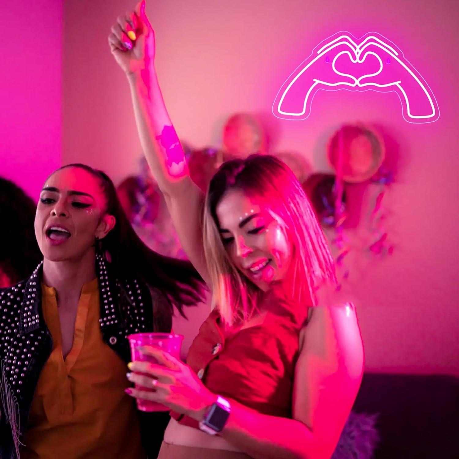 Luz Neon Corazón Rosa ZWEITEC 40x28cm USB Decorativa