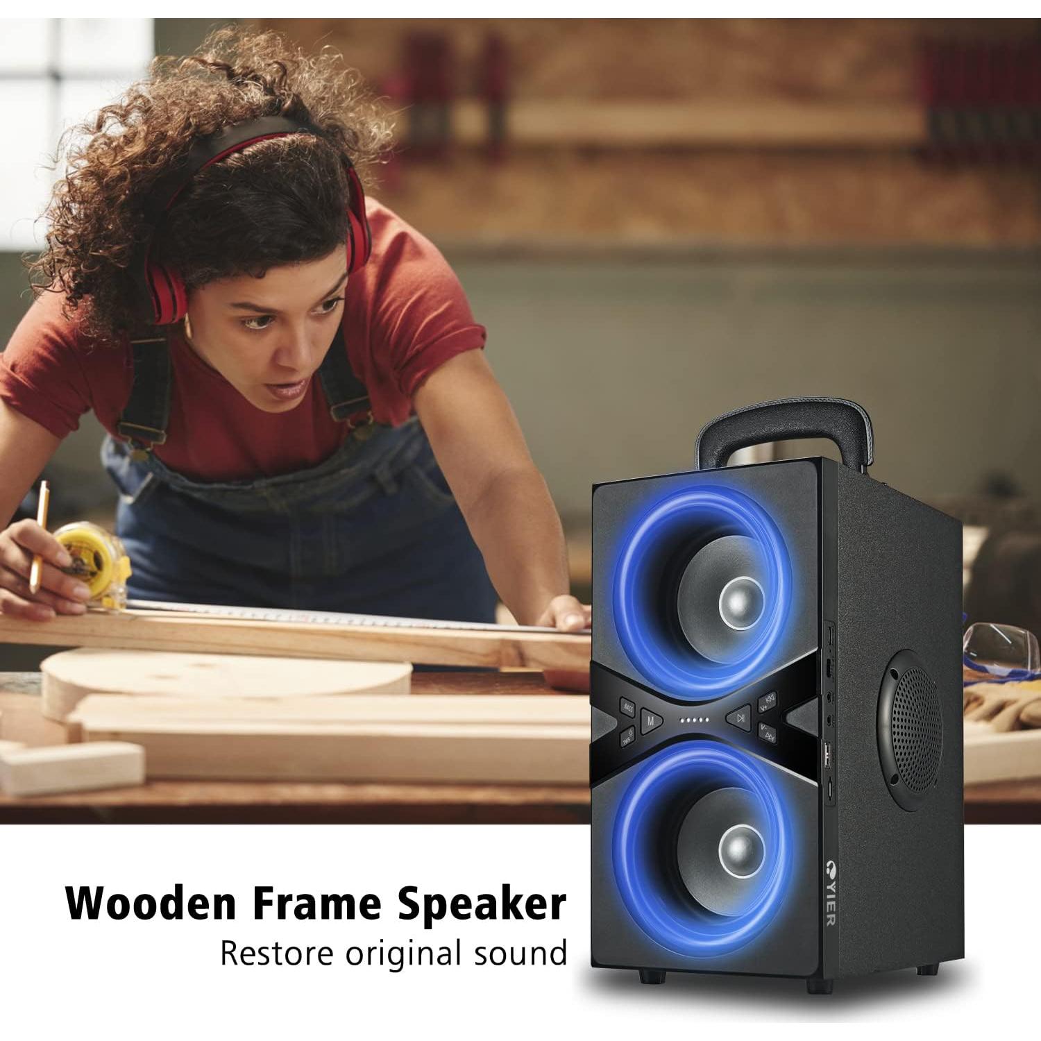 Altavoz Bluetooth YIER TWS Portátil 80W Subwoofer 10.16cm