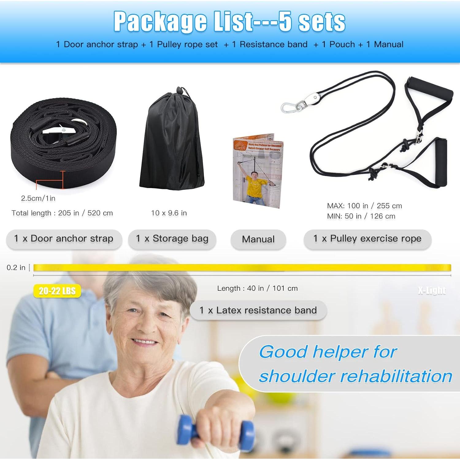 Polea de Rehabilitación de Hombro ATENTO con Bandas de Resistencia