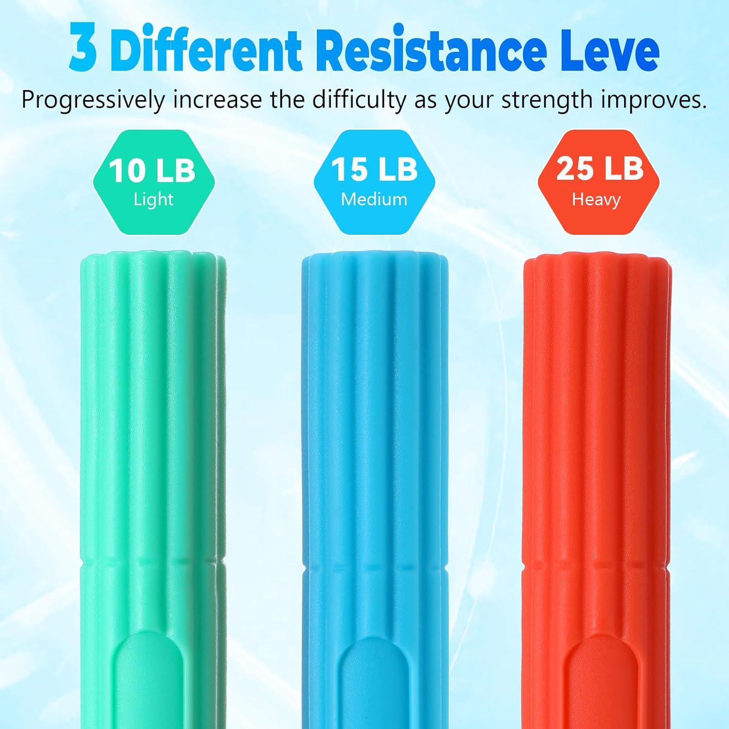 Barras de Ejercicio de Mano Tolare - 3 Pcs Resistencia Flexible